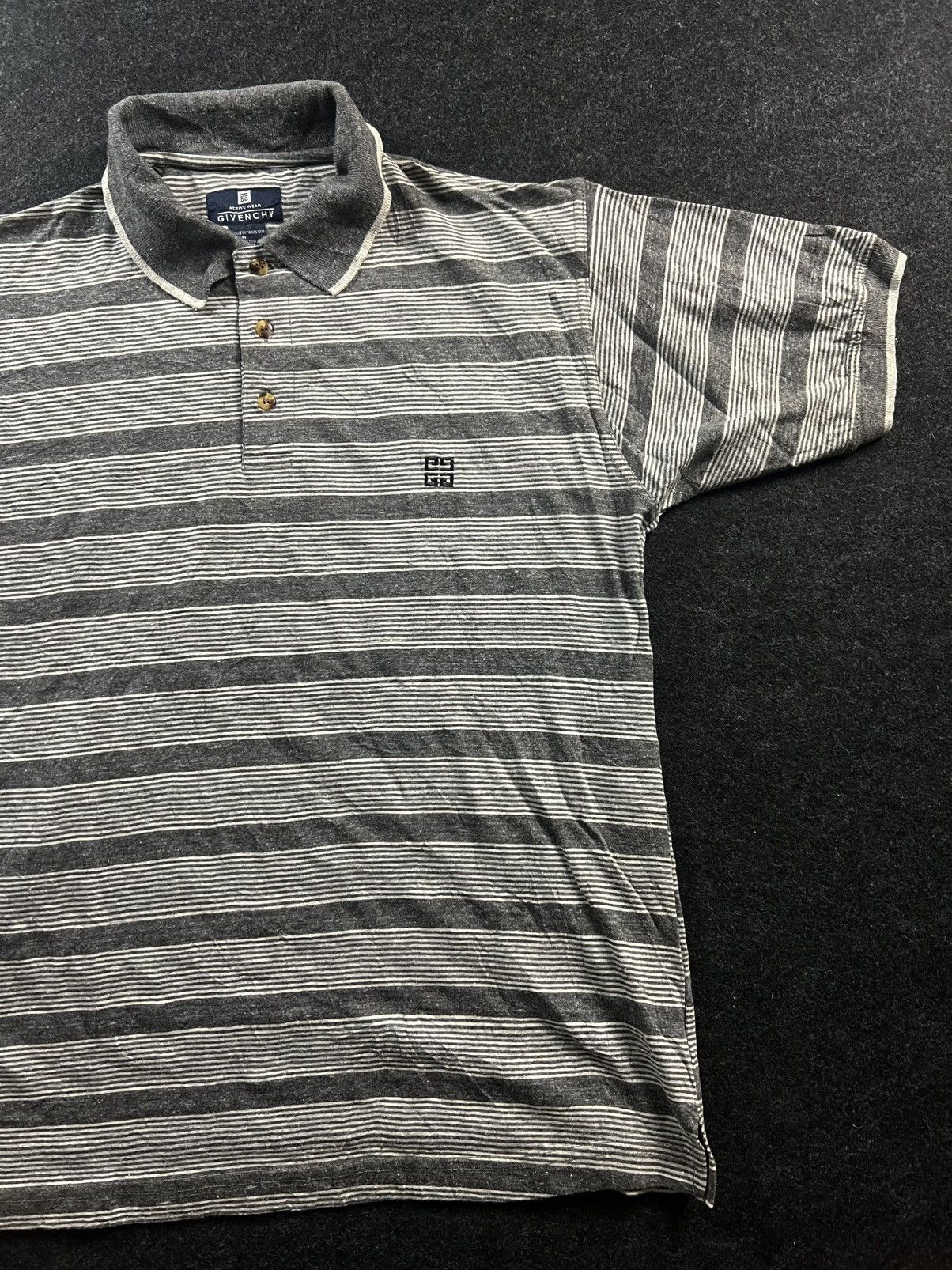Givenchy Givency Activewear Grey Striped Golf Polo Size US M / EU 48-50 / 2 - 1 Thumbnail