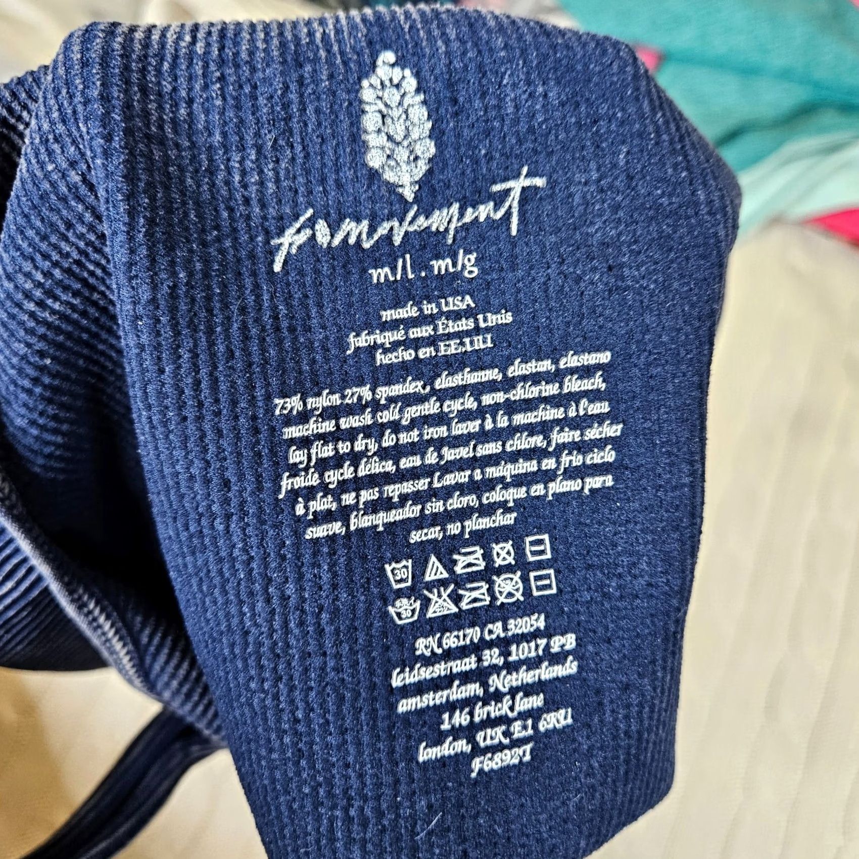 Free People Movement Free People Women's Cropped Tank Square Happiness Runs Size M/L Navy Blue Knit Nylon Spandex Casual All Seasons Tank Womens Size M / US 6-8 / IT 42-44 - 5 Thumbnail