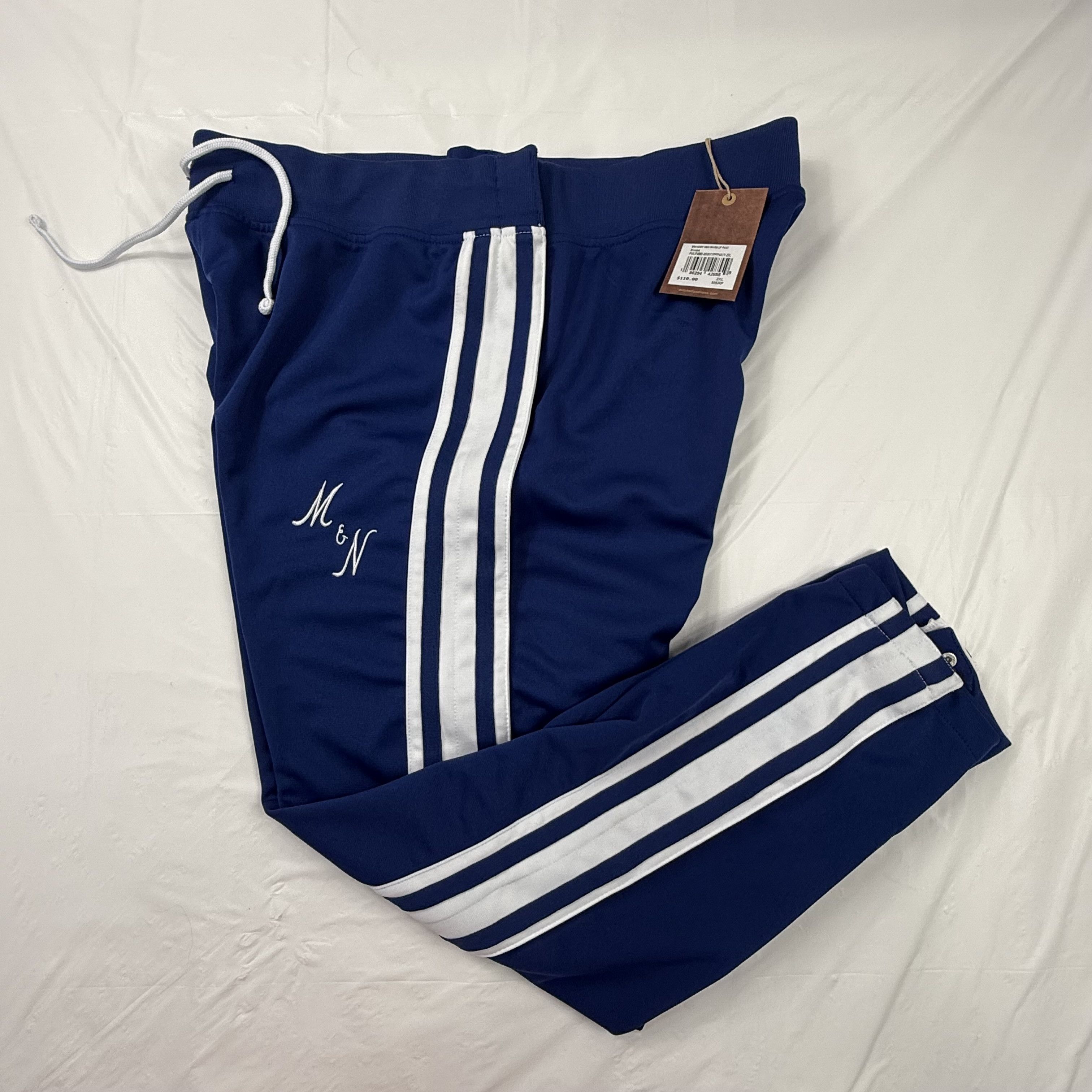 Mitchell & Ness Mitchell & Ness Mens Navy Blue Snap Warm Up Track Pants 2XL Size US 40 / EU 56 - 3 Thumbnail