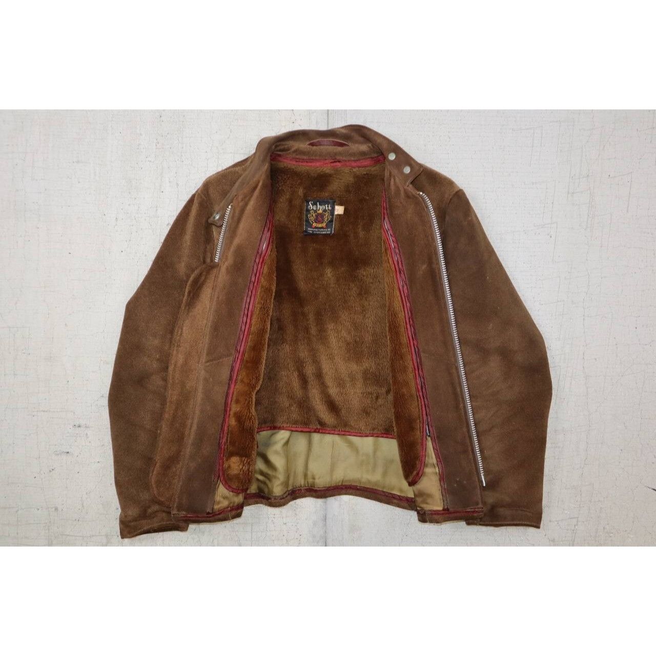 Schott Vintage 60s 70s Schott Western Suede Leather Jacket Lined Size XL / US 12-14 / IT 48-50 - 4 Thumbnail