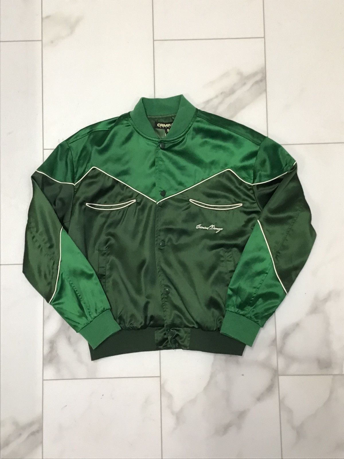 Criminal Damage Wester Satin Bomber Jacket Size US S / EU 44-46 / 1 - 1 Thumbnail