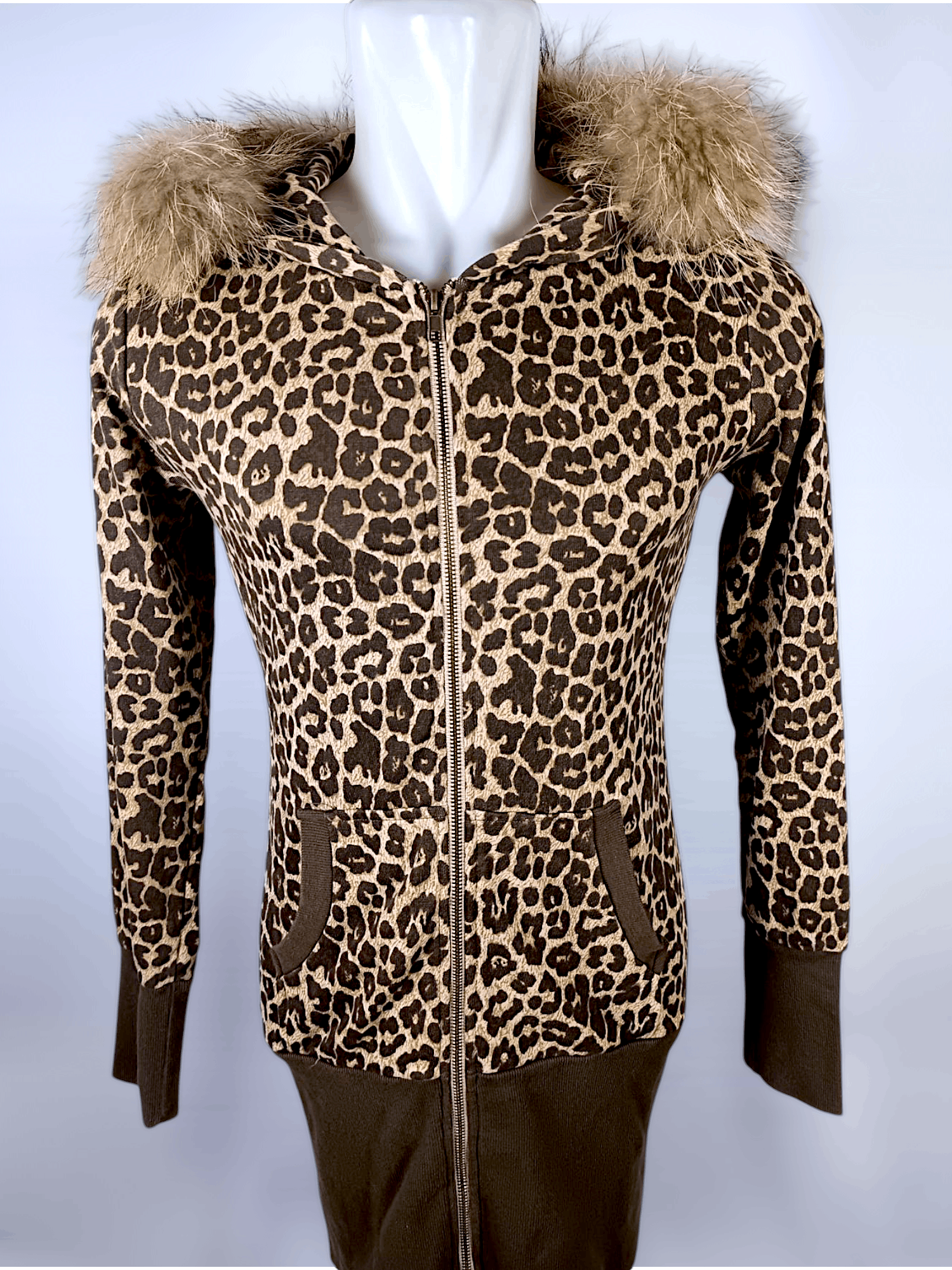 Japanese Brand JOKY GAL Leopard Print Fur Zipper Hoodie Size US S / EU 44-46 / 1 - 6 Thumbnail