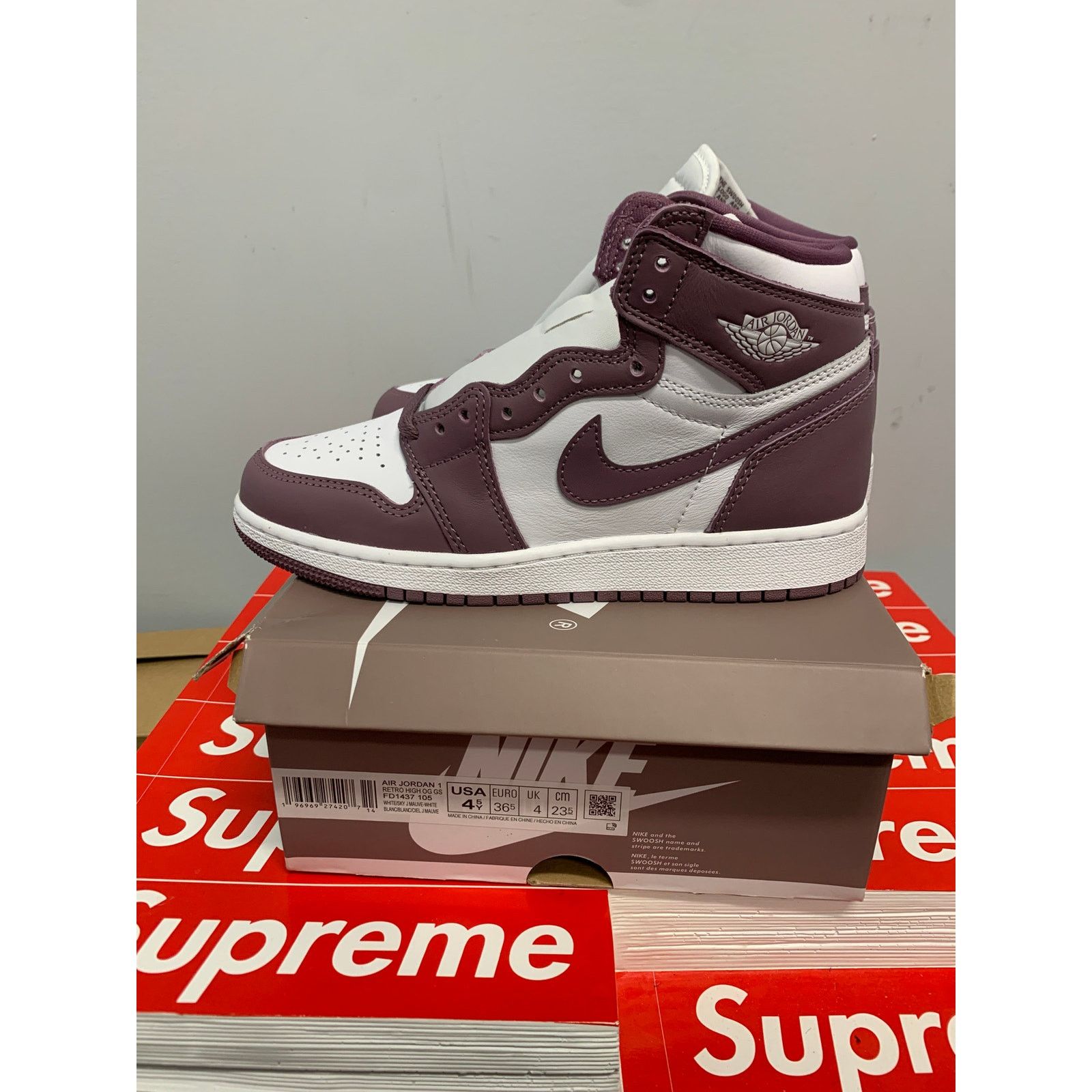 Nike Jordan 1 Retro High OG Mauve GS Size 4.5Y NEW SHIPS NOW Size US 5 / EU 37 - 4 Thumbnail