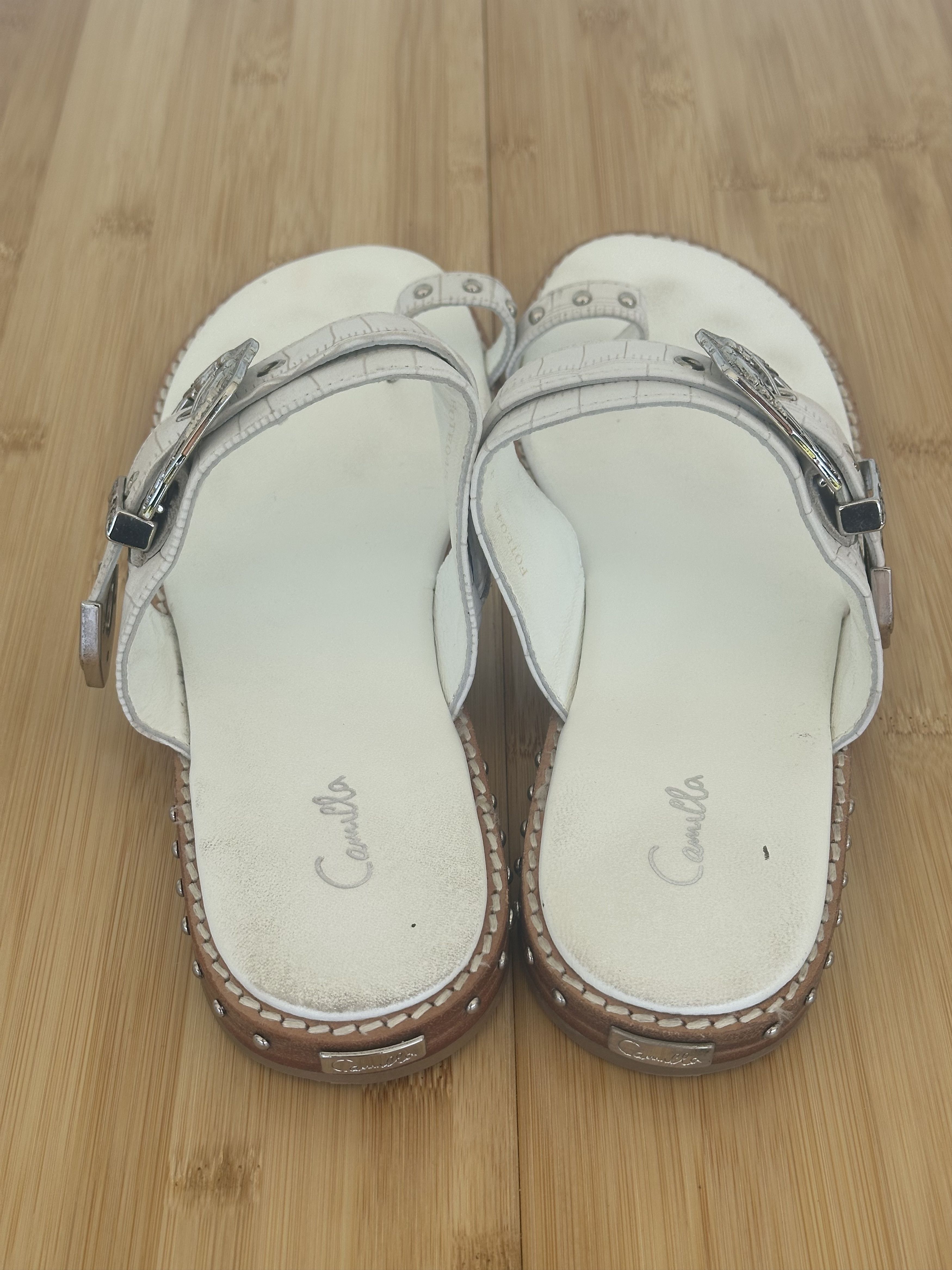 CAMILLA Camilla BIRD BUCKLE TOE LOOP SLIDE SOLID WHITE Size US 8 / IT 38 - 5 Thumbnail