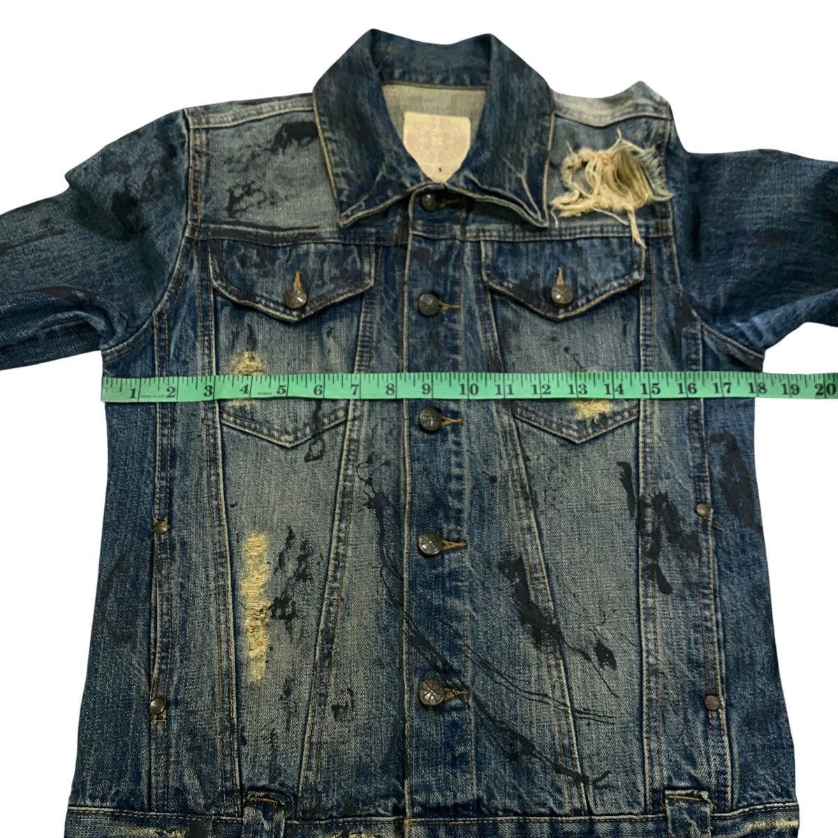 Japanese Brand Vintage Midas Painted Distressed Denim Button Jacket Size S / US 4 / IT 40 - 16 Thumbnail