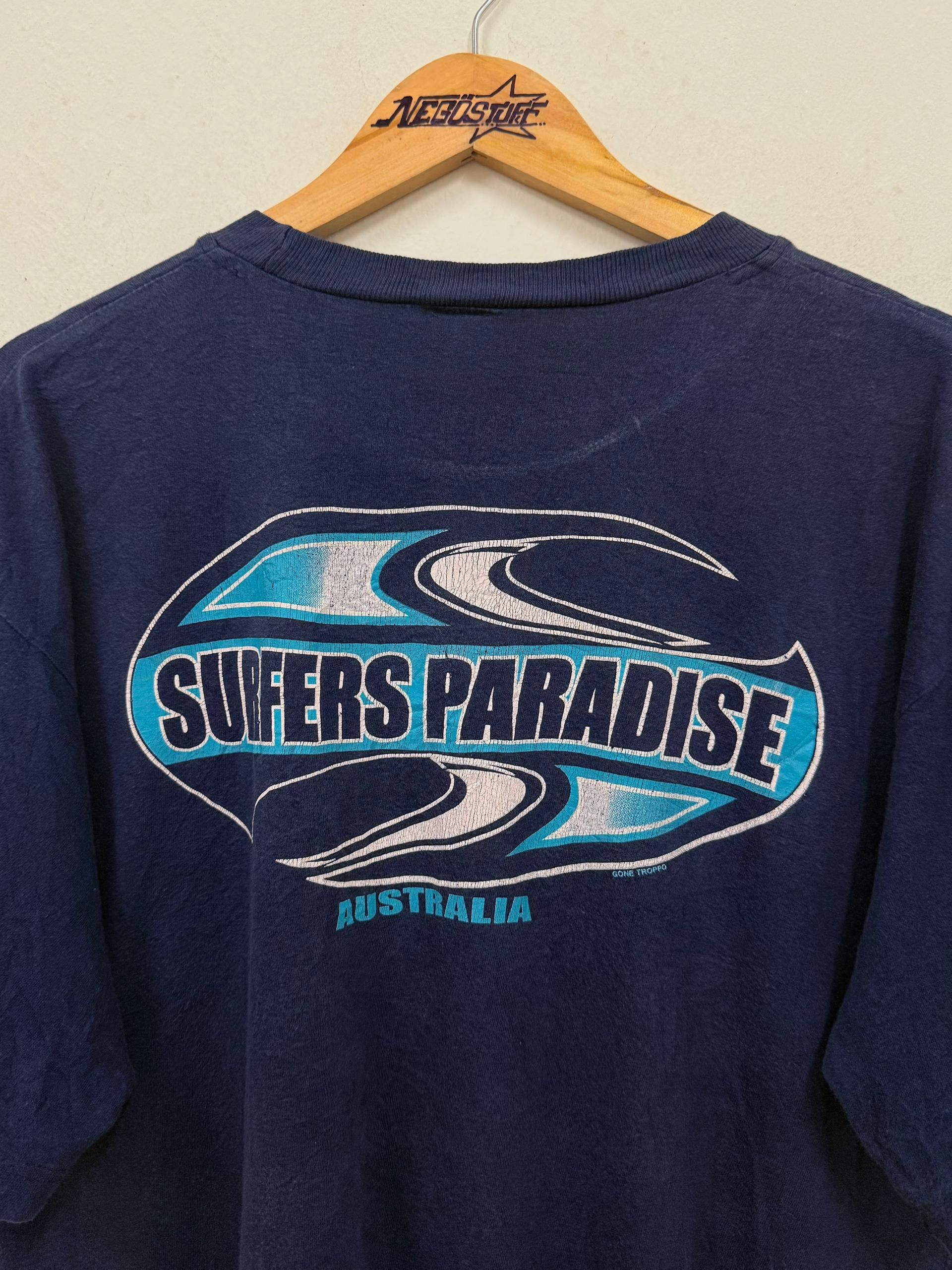 Vintage Vintage 90s SURFERS PARADlSE surf hawaii piko t&c shirt Size US XL / EU 56 / 4 - 3 Thumbnail