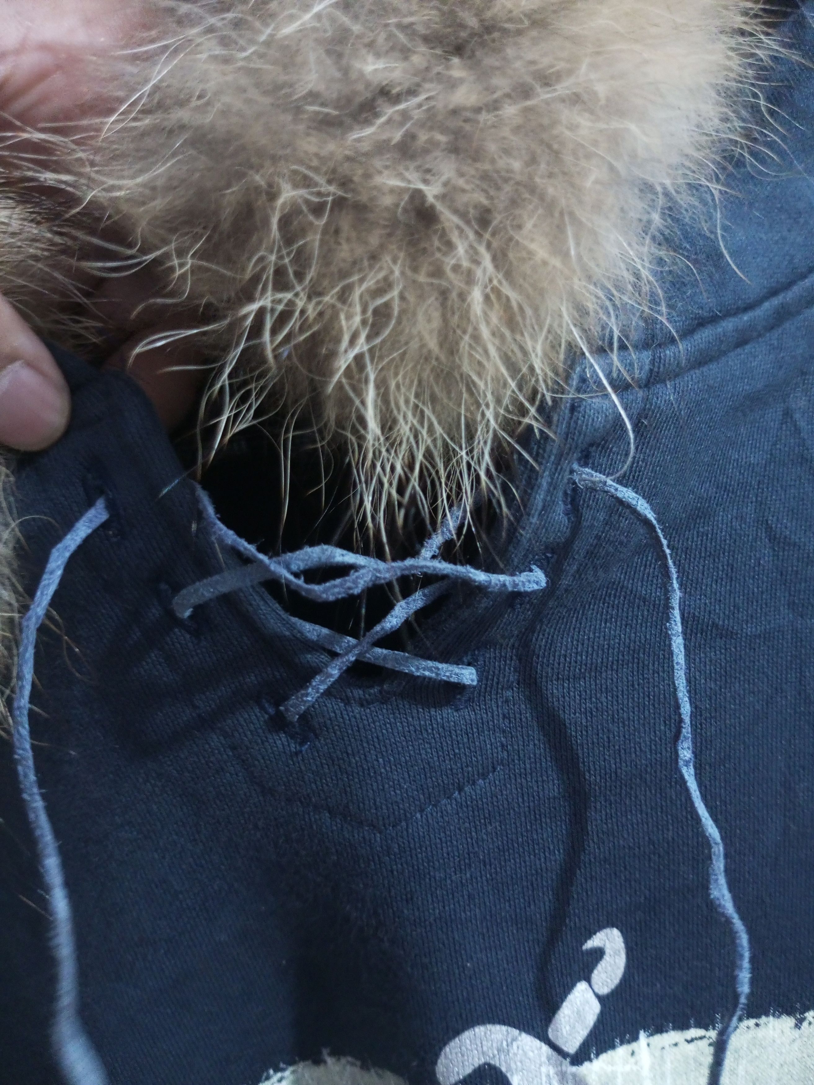 If Six Was Nine × Japanese Brand × Le Grande Bleu (L.G.B.) Vintage nexo laces up "pirate of nexo" Fur hoodie Size US L / EU 52-54 / 3 - 3 Thumbnail