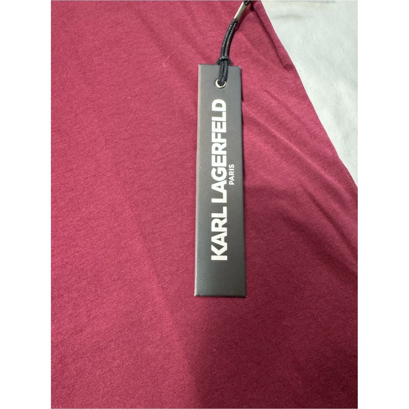 Karl Lagerfeld NWT New KARL LAGERFELD PARIS Shiny K Logo T-Shirt In Wine S Size US L / EU 52-54 / 3 - 7 Thumbnail