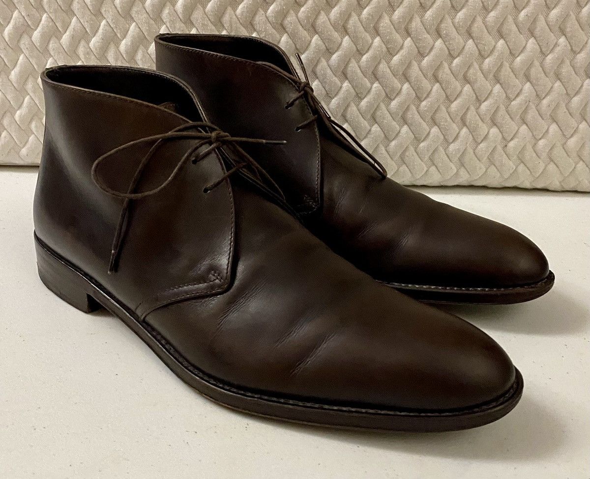 Ermenegildo Zegna Ermenegildo Zegna 🇮🇹 Dk Brown Calfskin Chukka Boots 8.5 D VGC Size US 8.5 / EU 41-42 - 7 Thumbnail