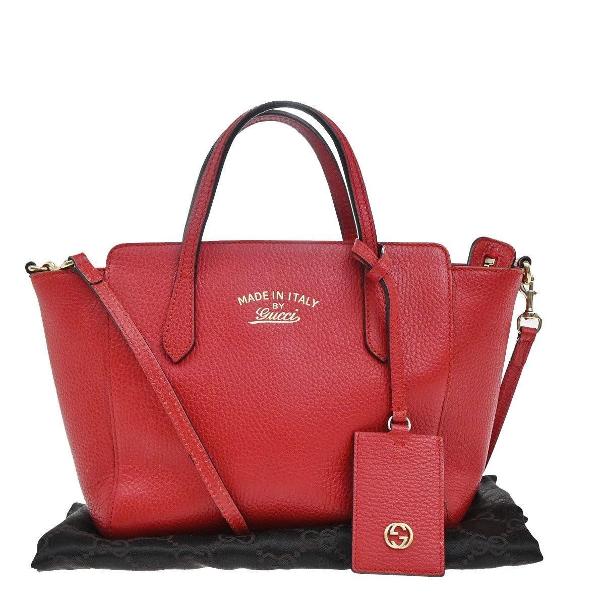 Gucci Gucci Swing Crossbody Bag Pebbled Leather Size ONE SIZE - 1 Thumbnail