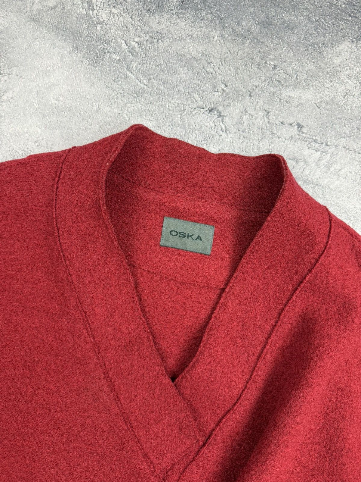 OSKA Oska Boiled Wool Coat Jacket Red Blazer Avant Garde Cardigan Size L / US 10 / IT 46 - 11 Thumbnail