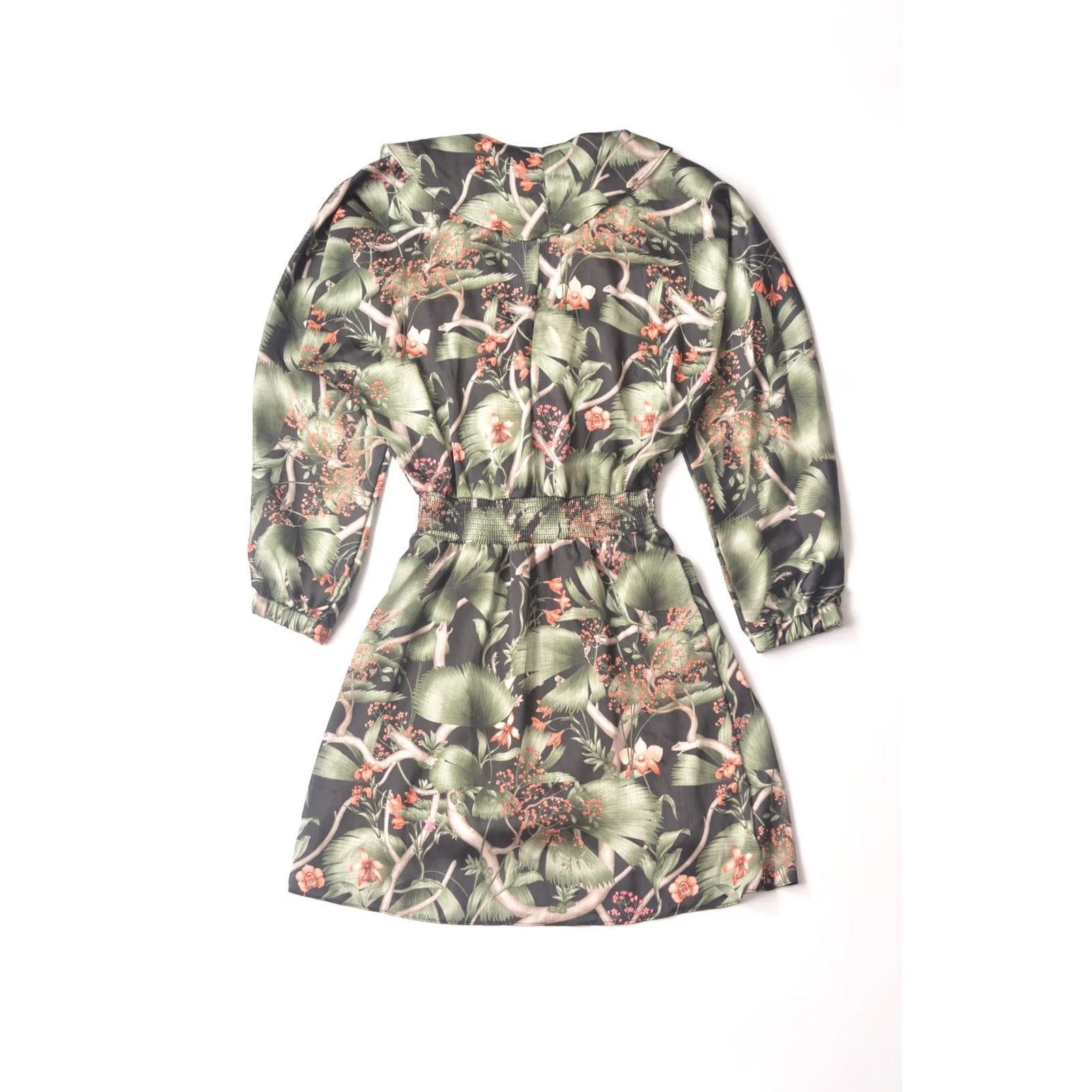 H&M H&M x Johanna Ortiz Floral Pattern Full-Frint Black Green Dress XS Girls Size XS / US 0-2 / IT 36-38 - 6 Thumbnail