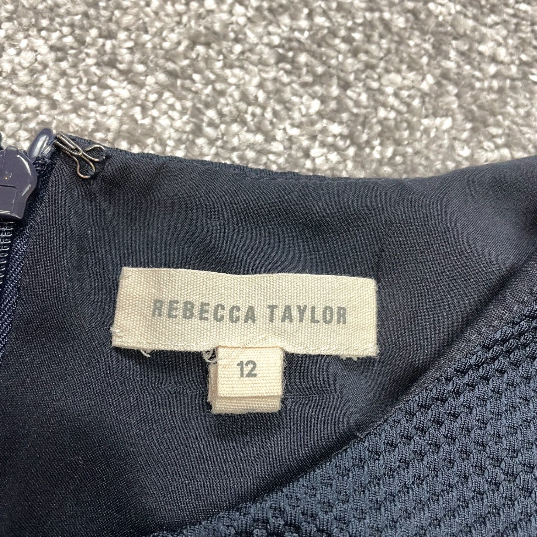 Rebecca Taylor Rebecca Taylor Shift Dress Womens 12 Navy Blue Sleeveless Midi Solid Colorful Fringe Size XL / US 12-14 / IT 48-50 - 2 Thumbnail