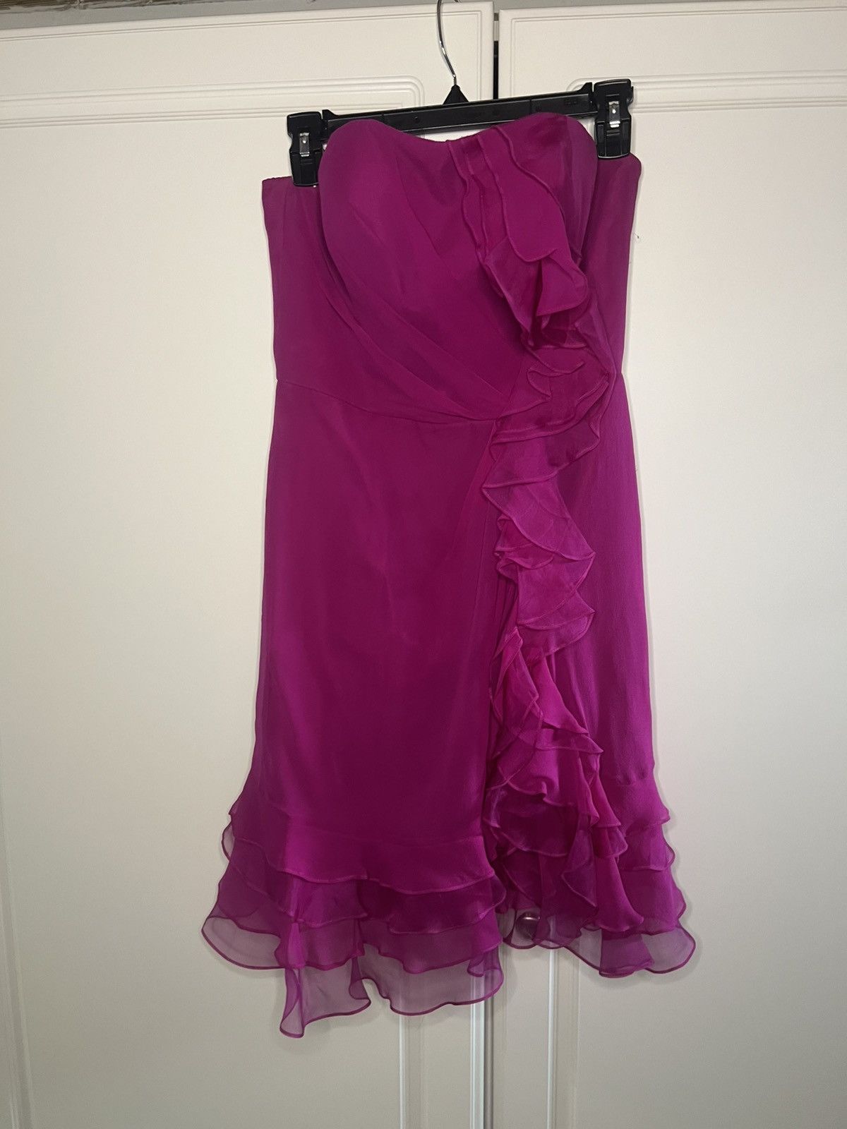Vintage Y2K 100% Silk Ruffle Cocktail Dress Size XS / US 0-2 / IT 36-38 - 3 Thumbnail