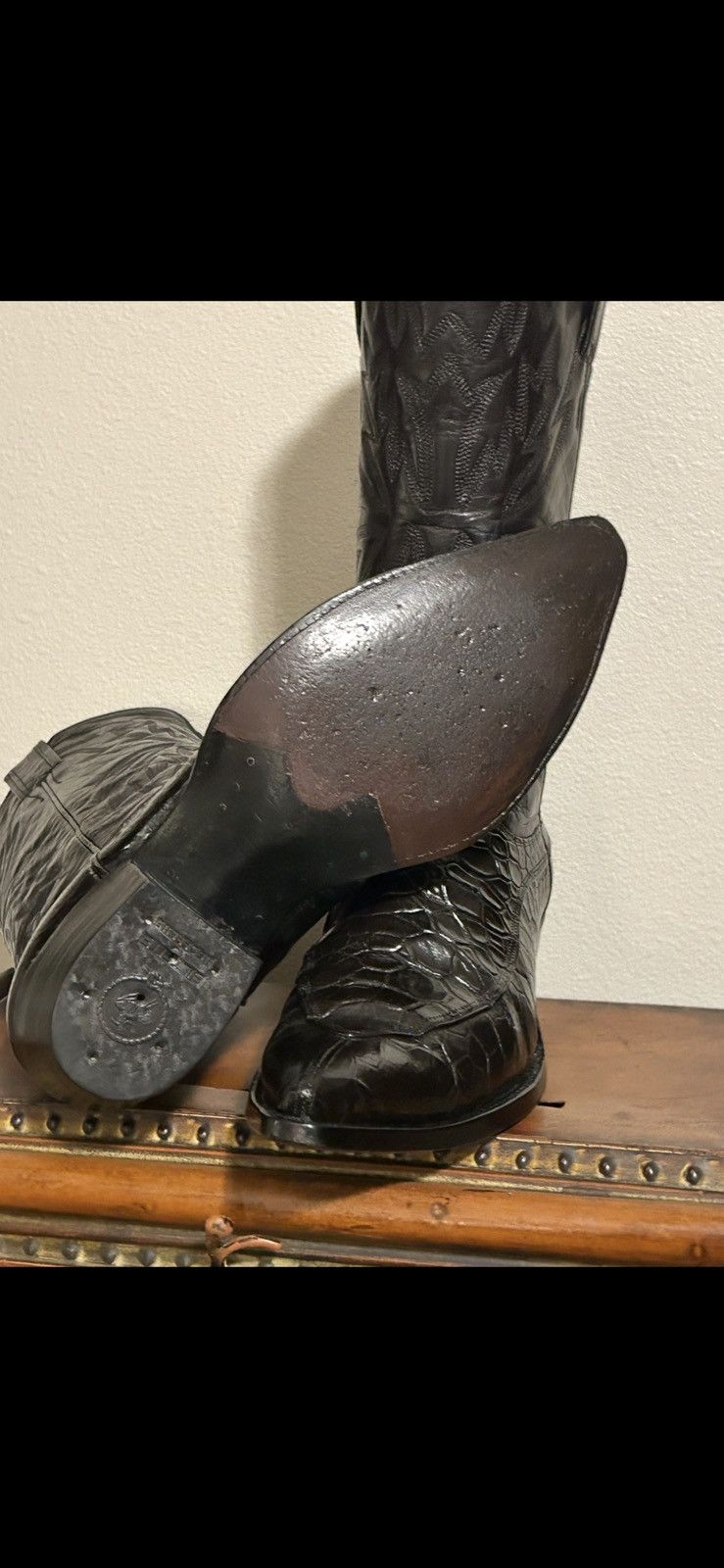 Justin Boots Justin Pre-Ban Genuine Sea Turtle Cowboy Boots Size 9.5 D Size US 9.5 / EU 42-43 - 17 Thumbnail