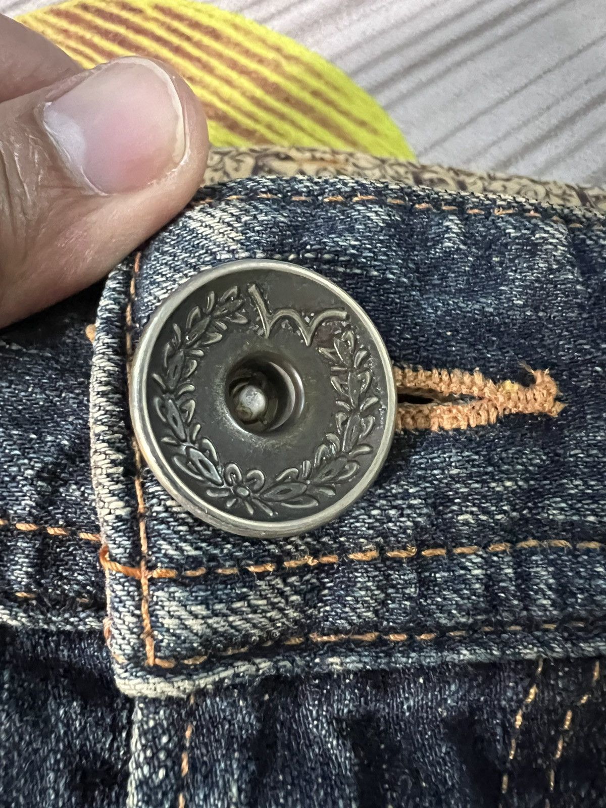 Edwin × If Six Was Nine × Le Grande Bleu (L.G.B.) 💥FLARE💥VINTAGE EDWIN 503 BLUE TRIP NICE DESIGN Size US 33 - 16 Thumbnail