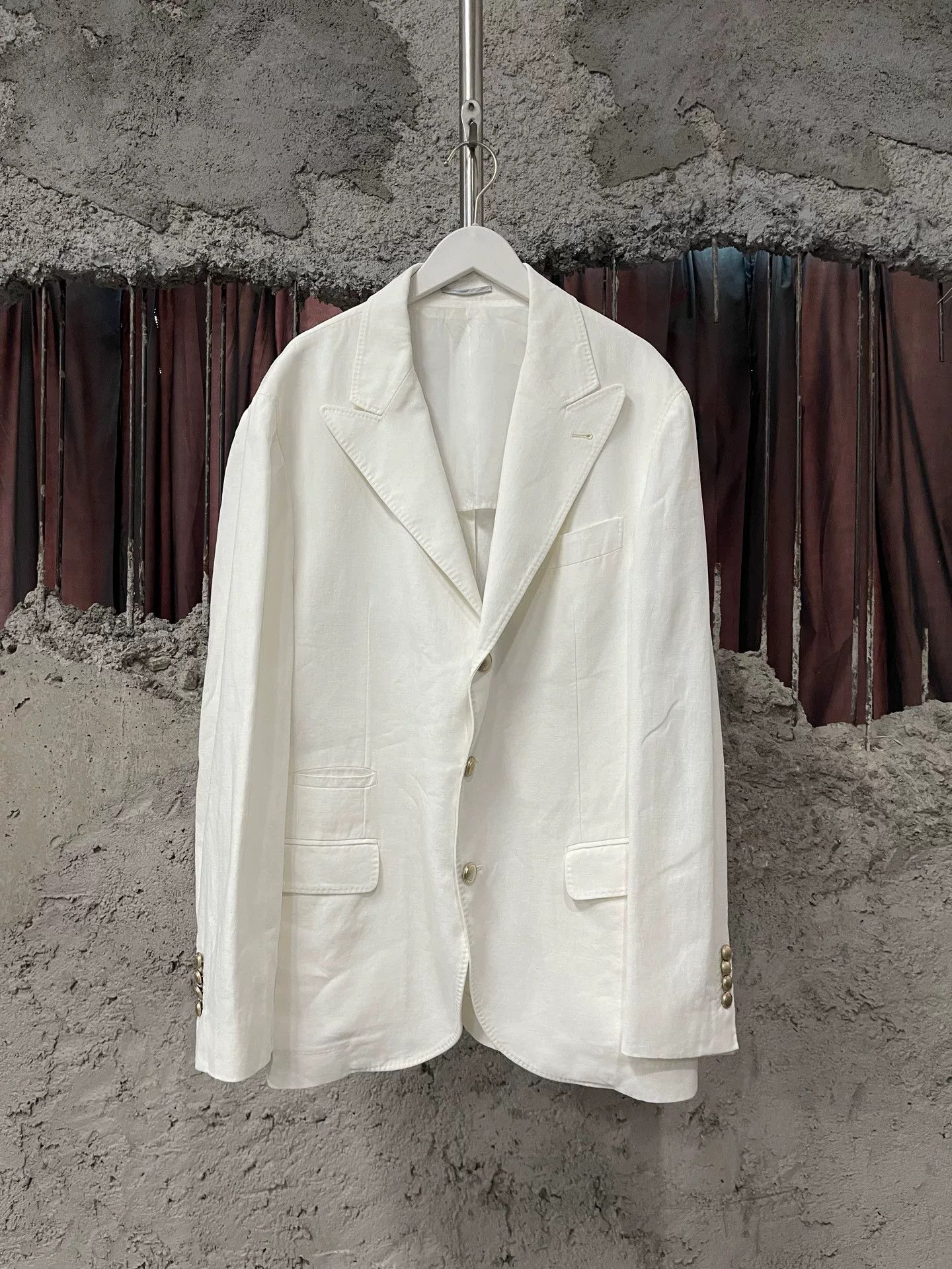 Brunello Cucinelli Brunello Cucinelli White Structured Suit Size US M / EU 48-50 / 2 - 1 Thumbnail
