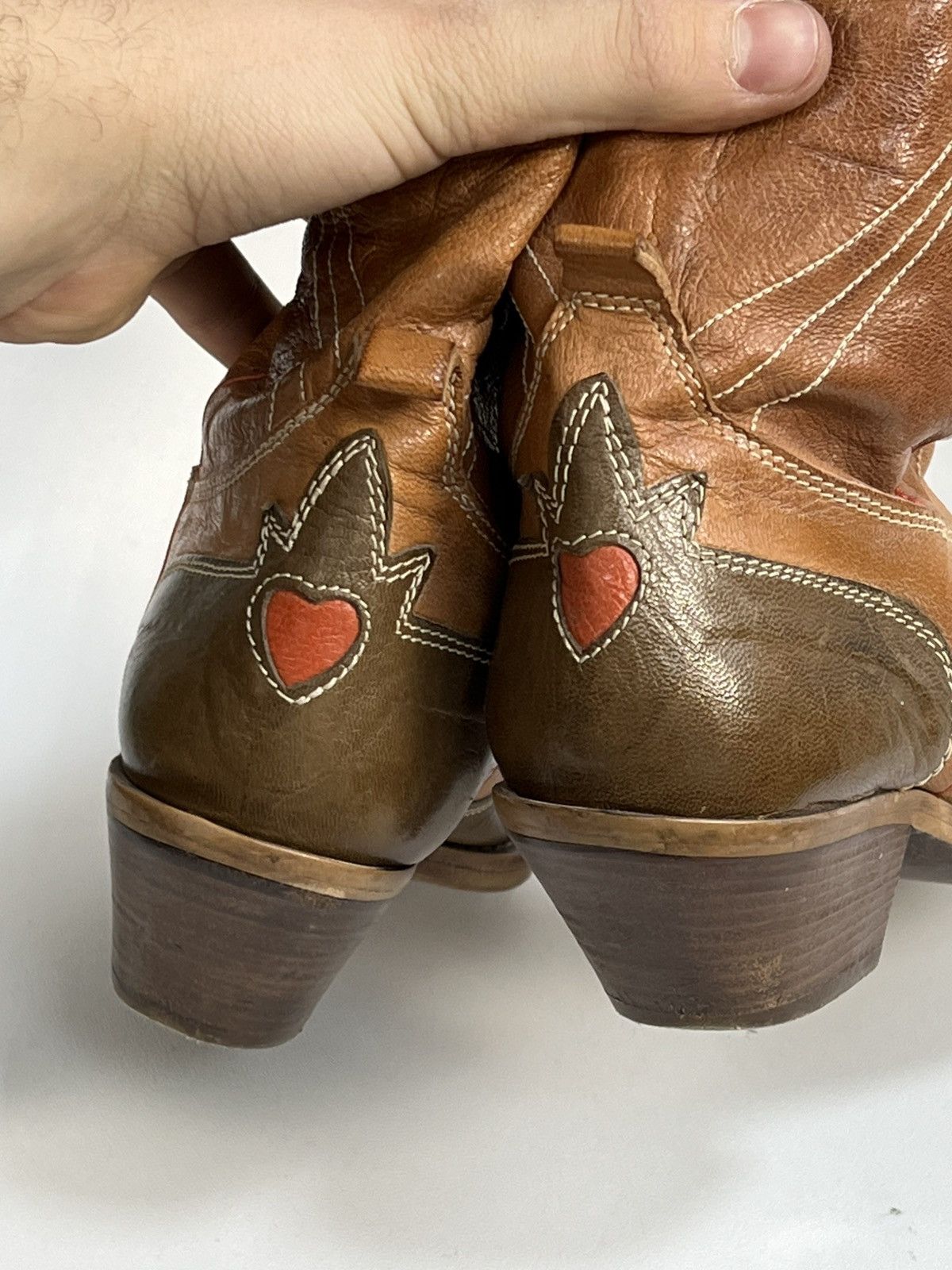 Cowboy Equipment × Leather × Vintage Vintage brown cowboy boots rare Size US 7 / IT 37 - 16 Thumbnail