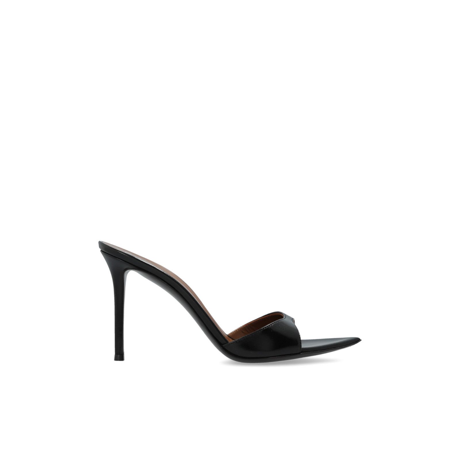 Giuseppe Zanotti Intrigo Black Leather 110mm Heel Mules New