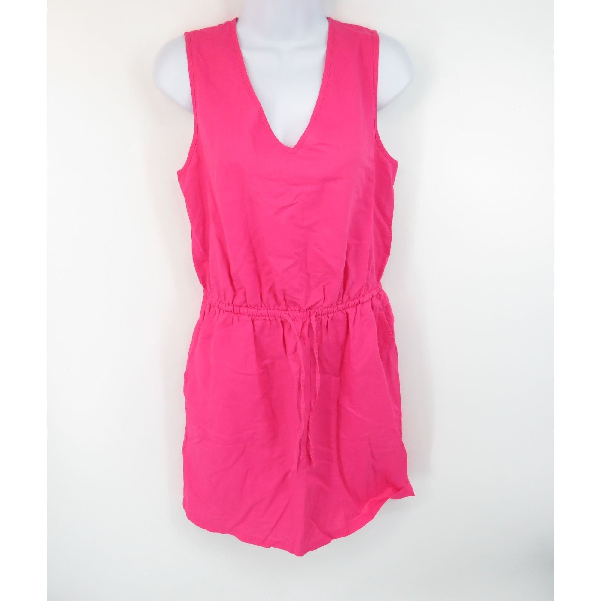 Other Pink Sleeveless V-Neck Drawstring Waist Womens Romper Small Size S / US 4 / IT 40 - 1 Thumbnail