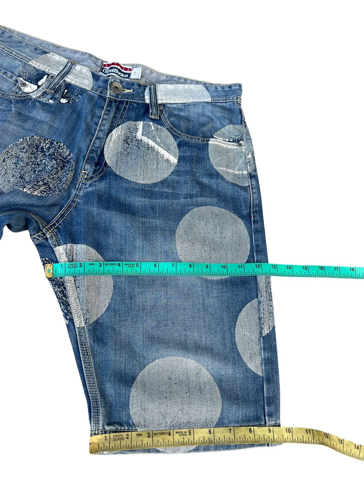 Vintage RealBVoice Japan Huge Dot Denim Short Pant Size US 34 / EU 50 - 6 Thumbnail