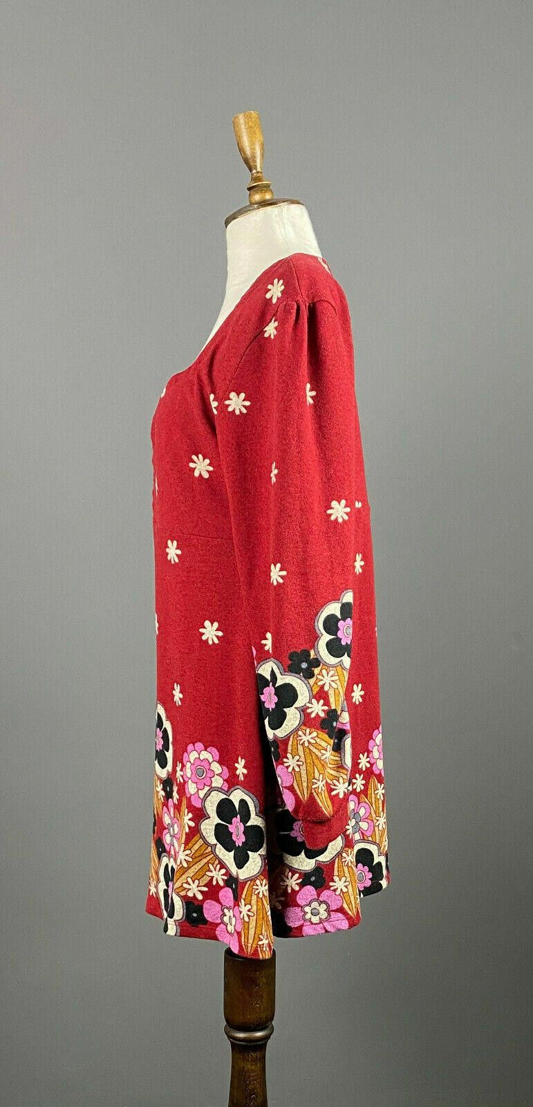 Joe Browns Joe Browns Red Floral A-Line Dress Size 16 Size XXL / US 16-18 / IT 52-54 - 4 Thumbnail