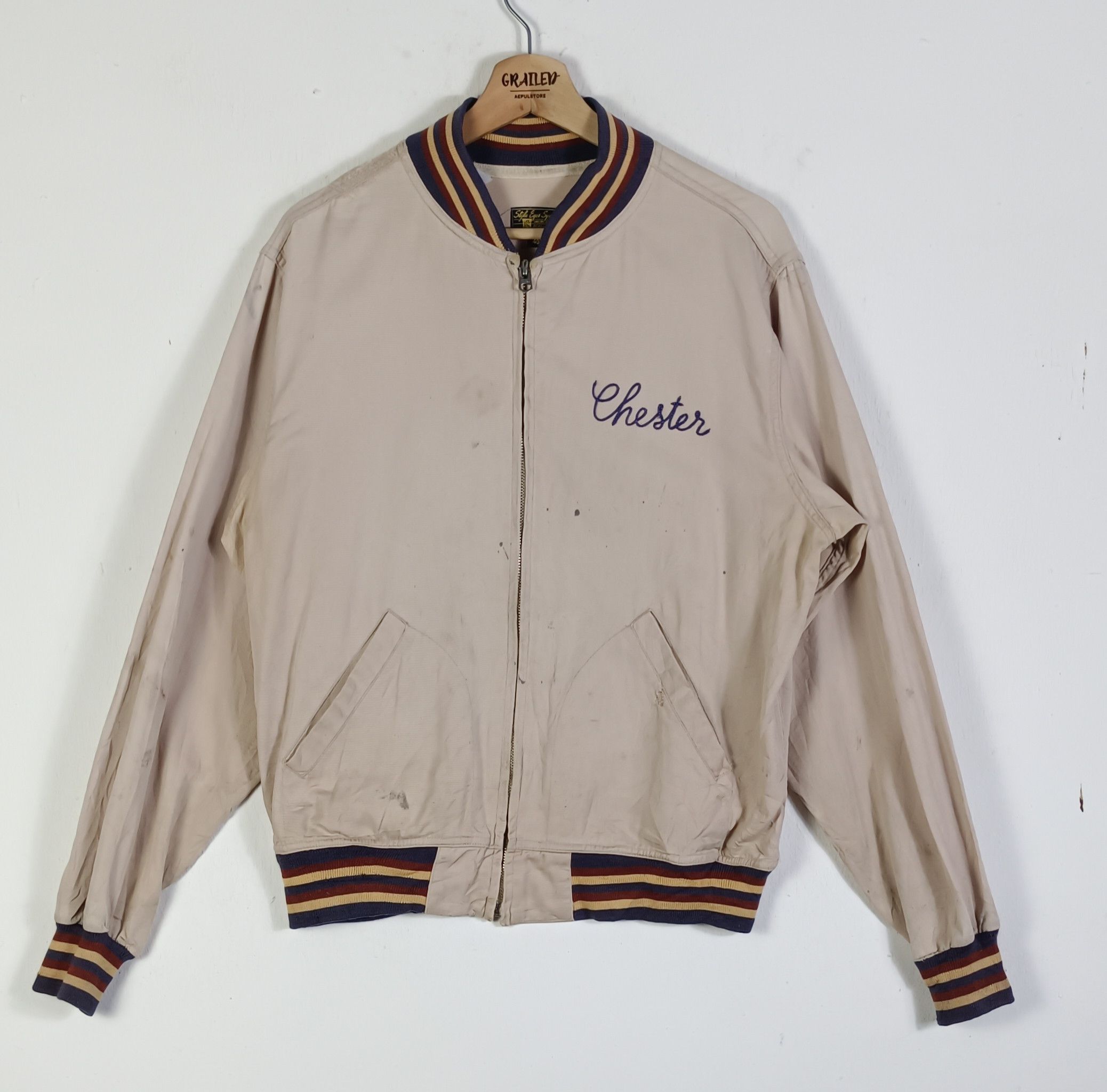 Vintage Vintage💥Sugar Cane Varsity Jacket By Toyo Enterprise Size US L / EU 52-54 / 3 - 2 Thumbnail