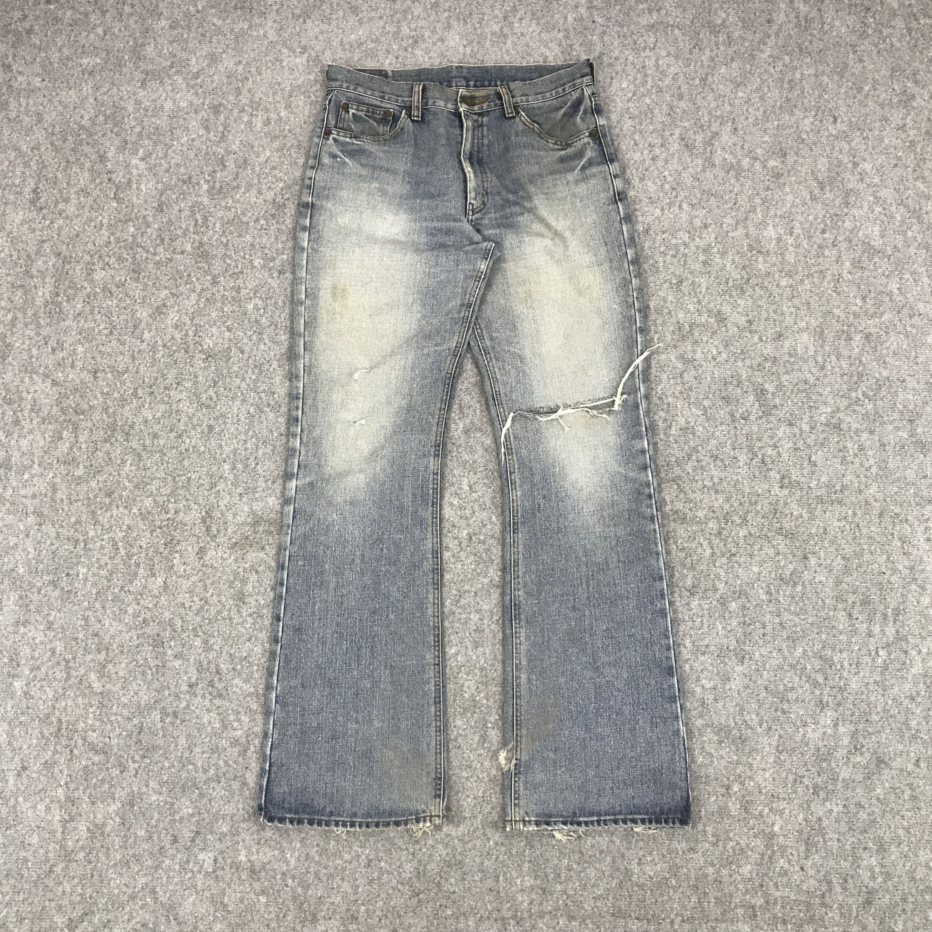 Japanese Brand BOBSON CHESSKING DISTRESSED BOOTCUT JEANS Size US 31 - 1 Thumbnail