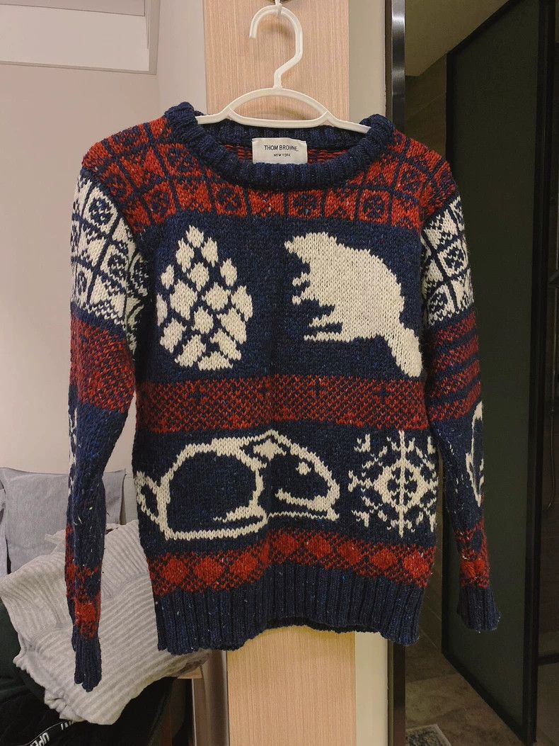Thom Browne Thom Browne Knitted Sweater with Patterns - dmc Size US XS / EU 42 / 0 - 1 Thumbnail