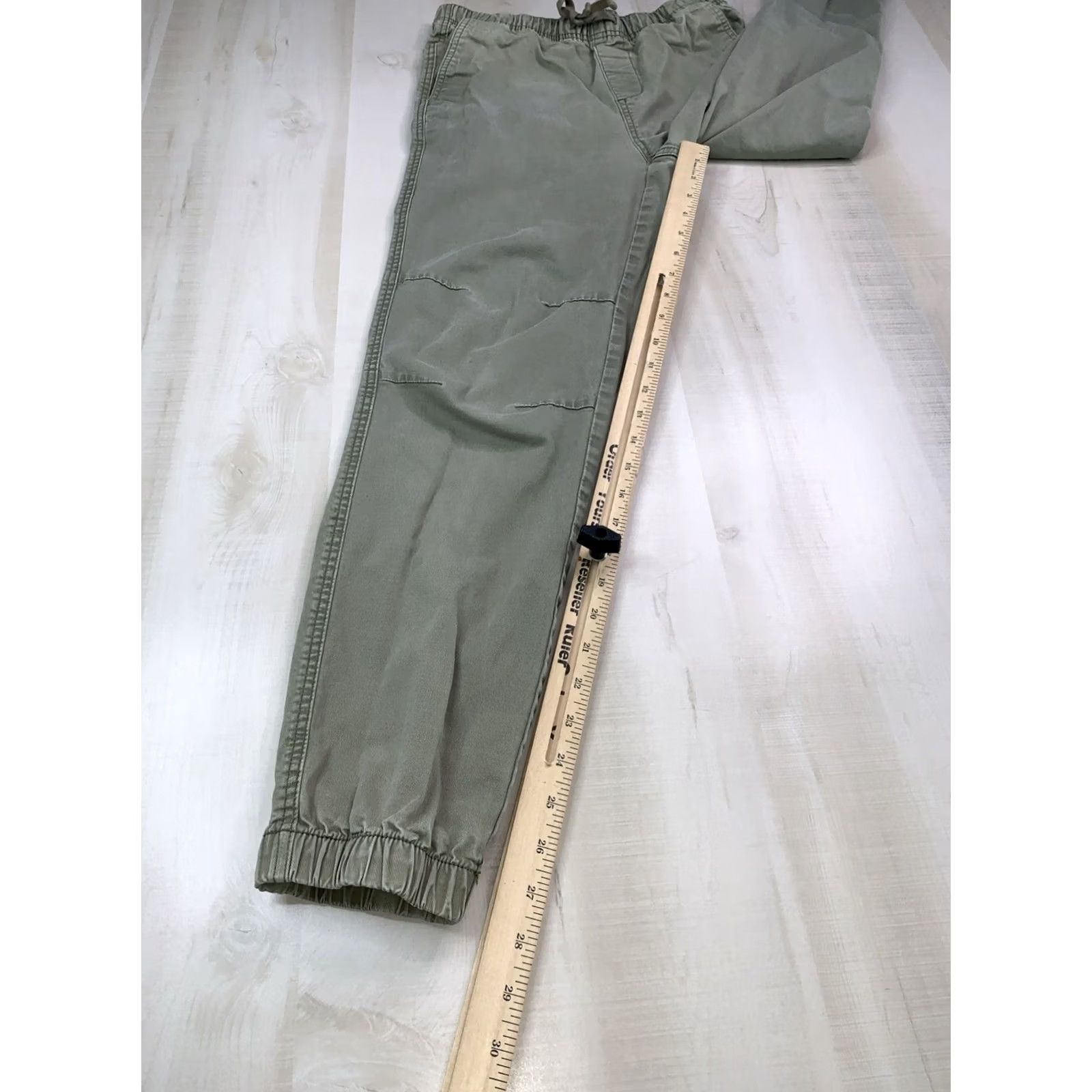 Vintage No Boundaries Faded Green Canvas Slim Fit Drawstring Pull On Joggers XS Mens Joggers XS Green Solid Outdoor Activewear Size US 27 - 4 Thumbnail