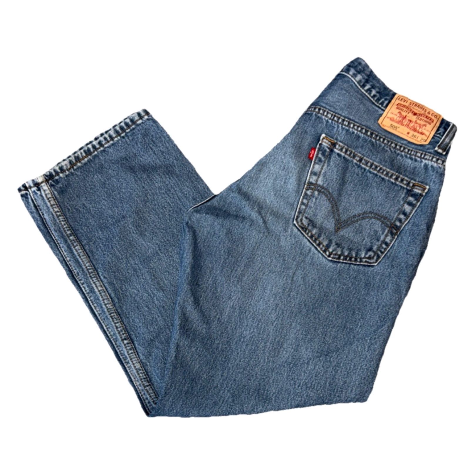 Levi's Levi's 505 Jeans Mens Denim Blue 36X29 Regular Straight 5-Pocket Cotton Denim USA 90s Cowboy Vintage Theme STAGE Size US 36 / EU 52 - 2 Thumbnail