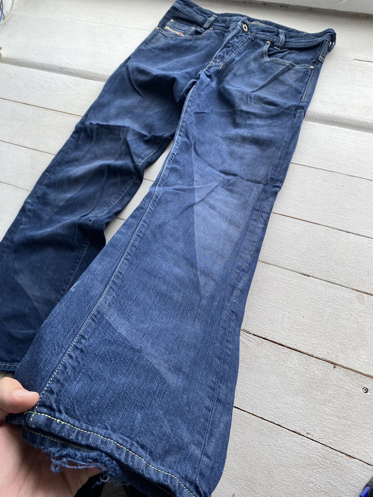 Diesel 🔥OPIUM PUNK DIESEL BAGGY FLARED SUN FADED DISTRESSED JEANS Size US 34 / EU 50 - 20 Thumbnail