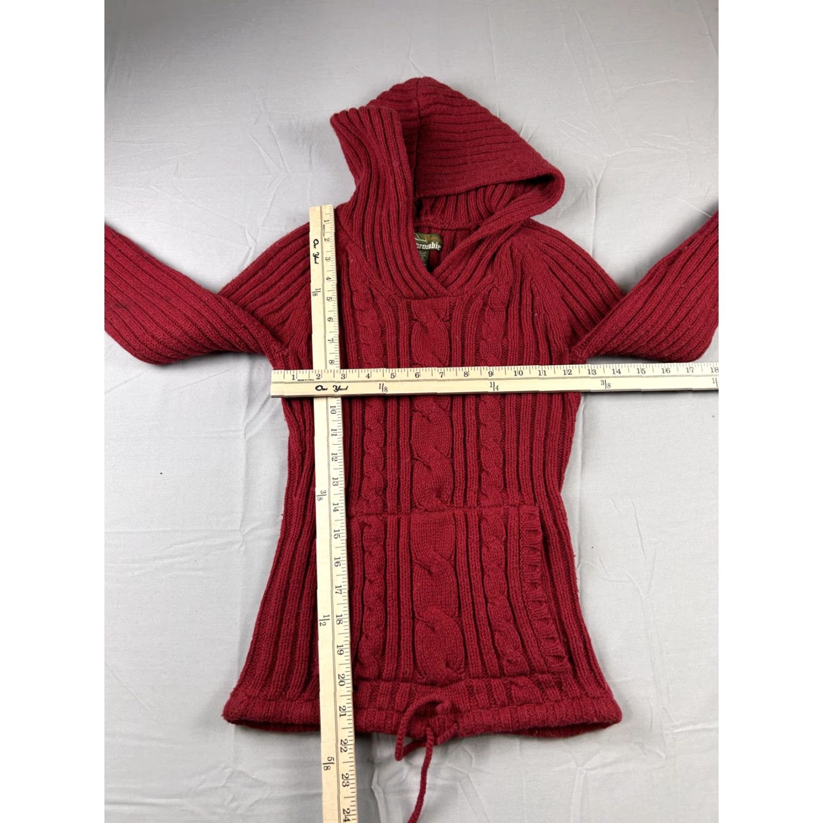 Abercrombie & Fitch VINTAGE Abercrombie & Fitch Sweater Womens XL Hooded Knit Pullover Red Size XL / US 12-14 / IT 48-50 - 4 Thumbnail