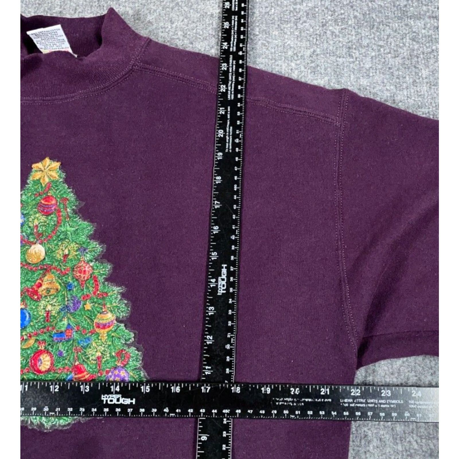 Vintage VINTAGE Chic Sweatshirt Large Purple Christmas Tree Mock Neck Holiday Grandma Women's Size L / US 10 / IT 46 - 4 Thumbnail