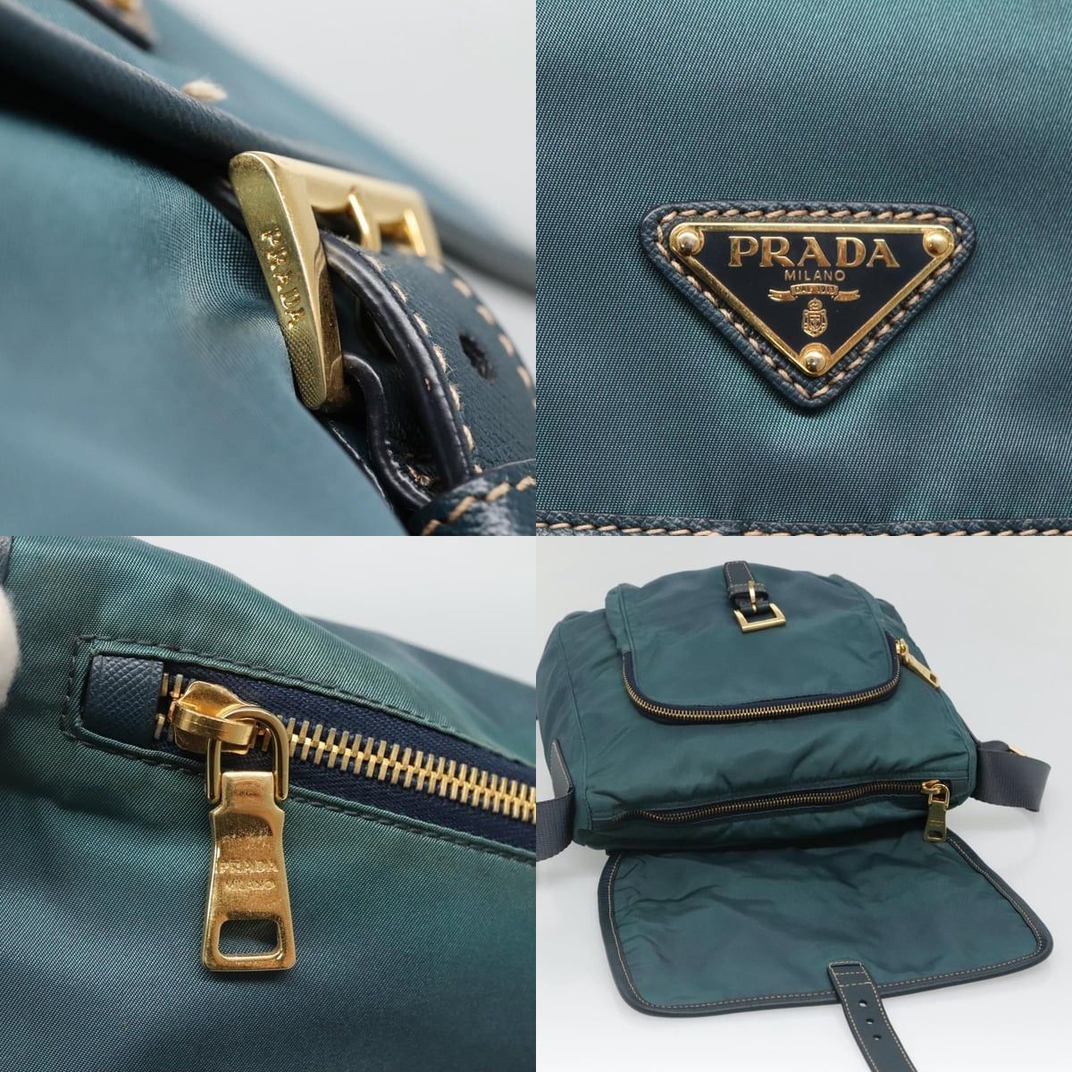 Prada PRADA Shoulder Bag Nylon Green Gold Size ONE SIZE - 11 Thumbnail