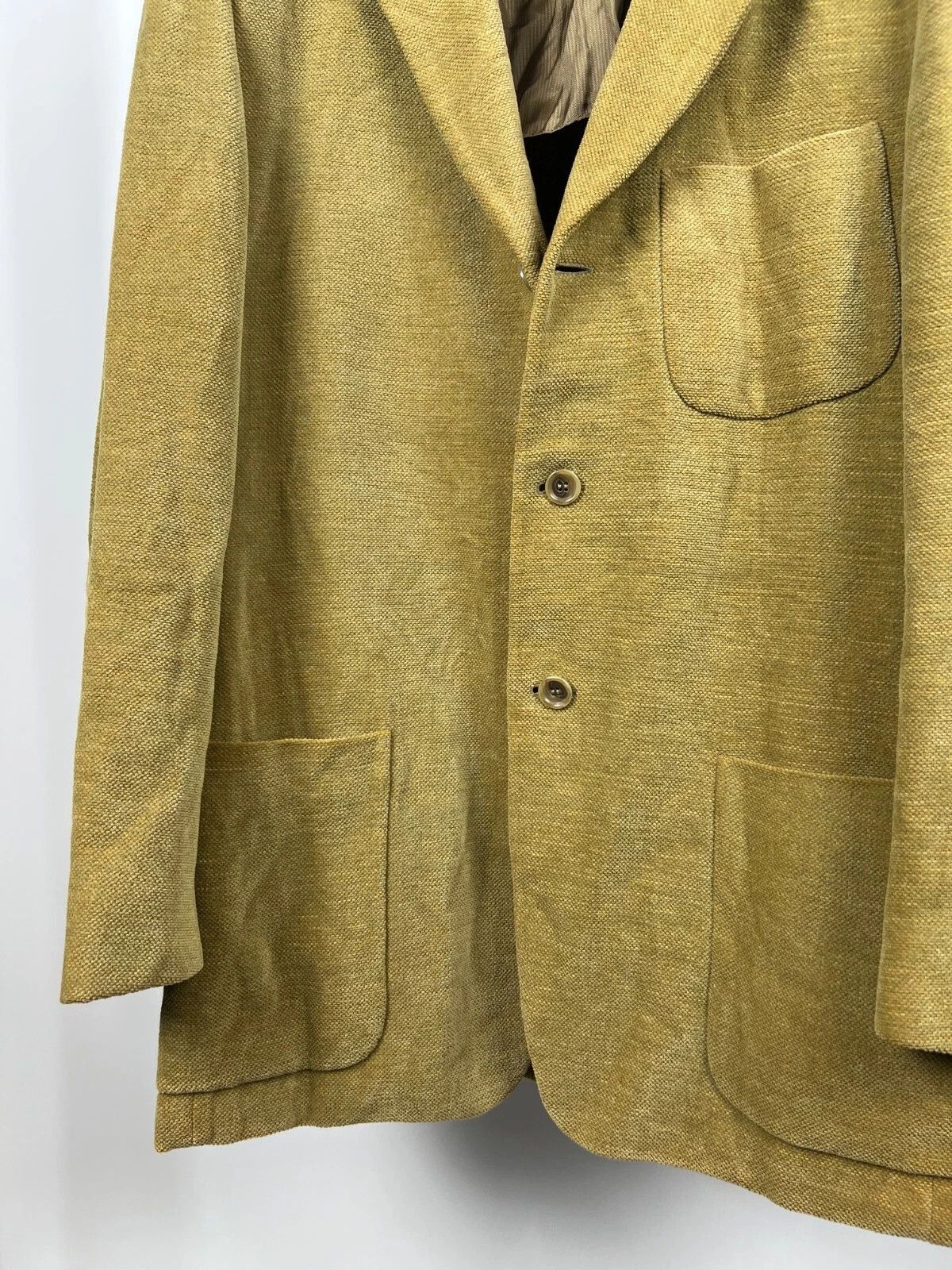 Ermenegildo Zegna Ermenegildo Zegna Soft Half-Lined Yellow Blazer Jacket Size 40R - 9 Thumbnail
