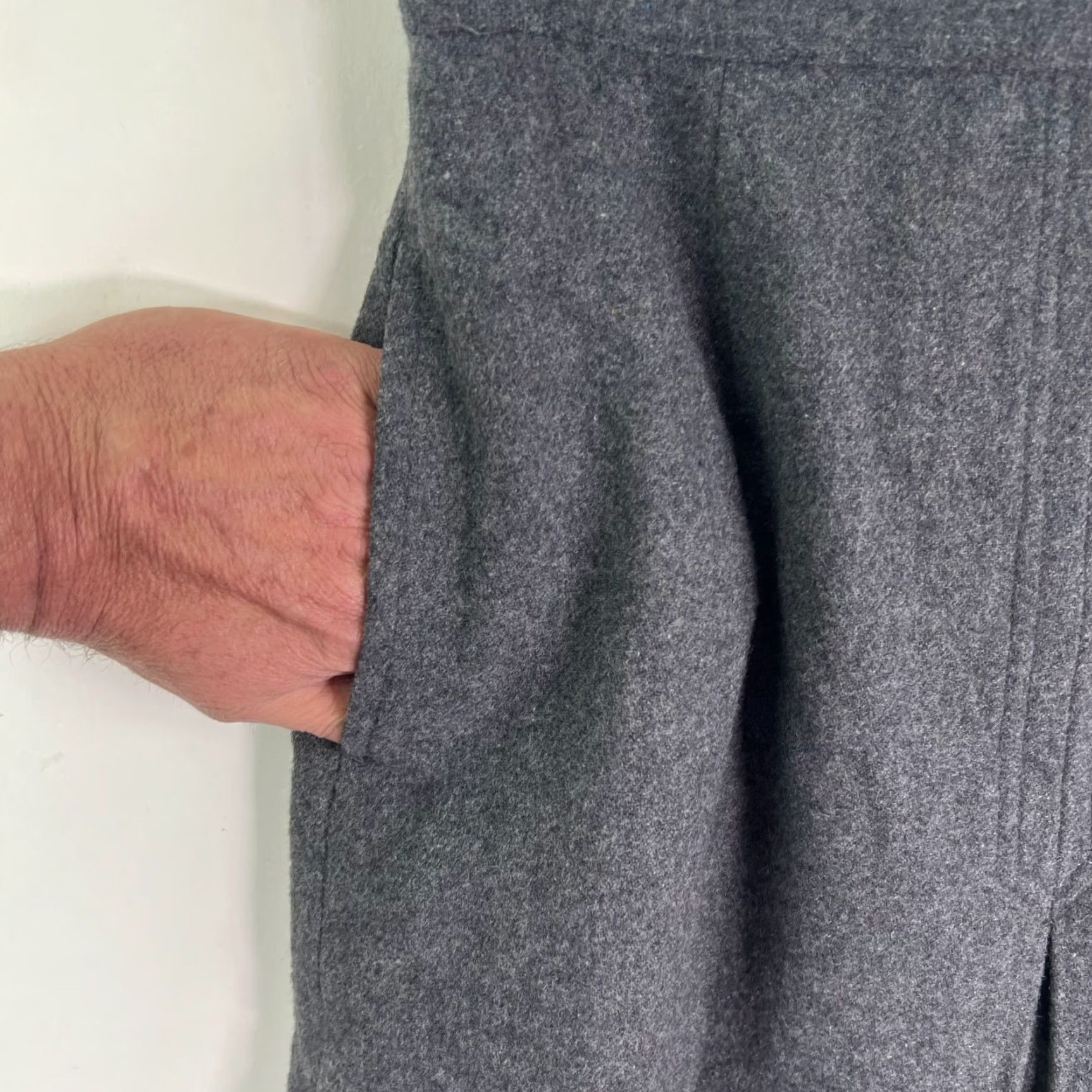 Vintage VINTAGE Michel Laurent Wool Blend Knee Length A-Line Skirt Womens Size 9 Gray Pockets 90s Size 30" / US 8 / IT 44 - 3 Thumbnail
