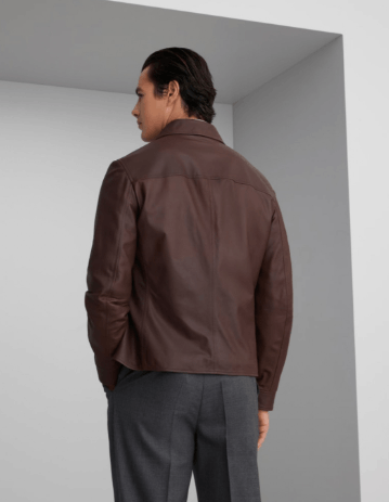 Brunello Cucinelli Leather Jacket in Brown Size US L / EU 52-54 / 3 - 2 Thumbnail