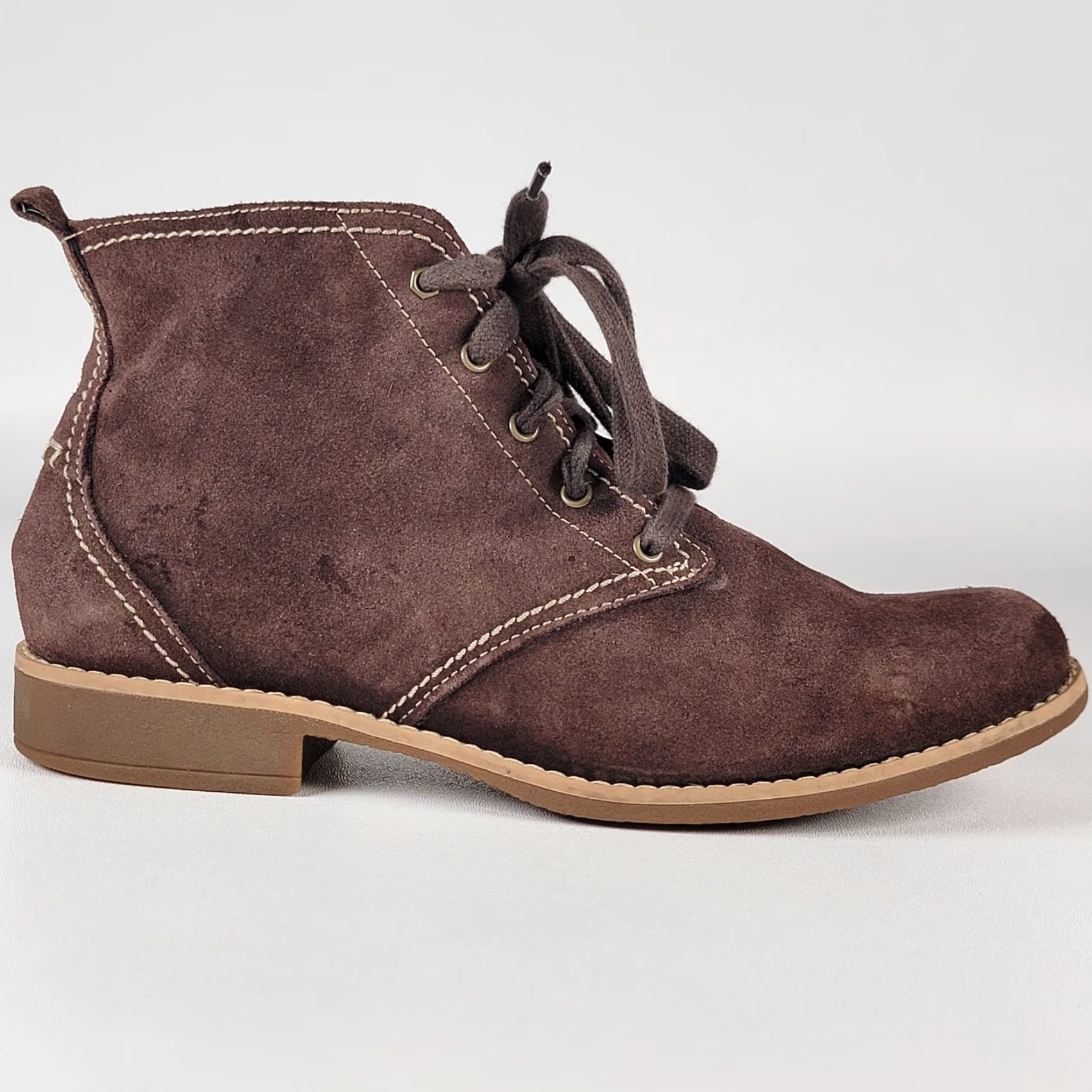 Timberland Timberland Brown Leather Women's Ankle Booties Lace Up Flat Heel 8.5/39.5 Casual Boots Size US 9 / IT 39 - 4 Thumbnail