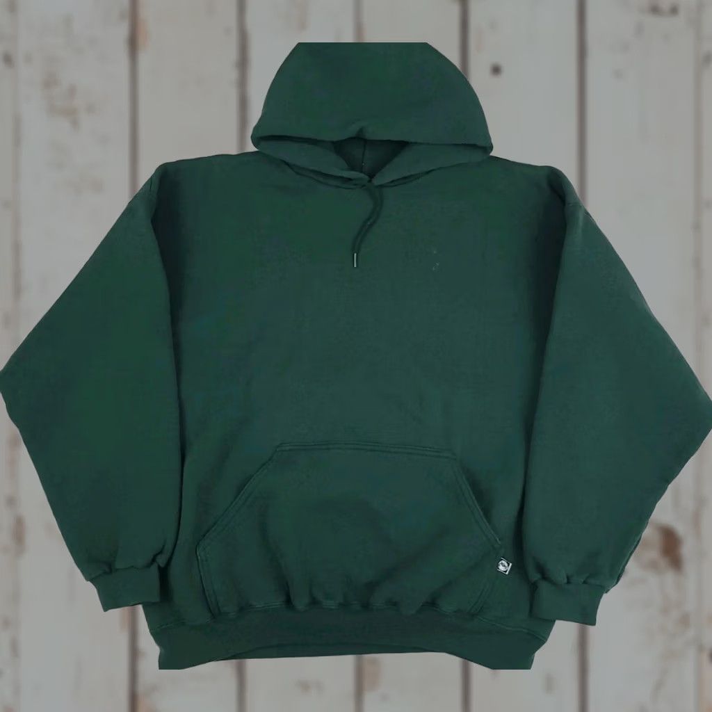 Vintage Vintage Discus Athletic Hoodie Dark Green Blank Pullover USA 90s Worn READ* Size US L / EU 52-54 / 3 - 1 Thumbnail