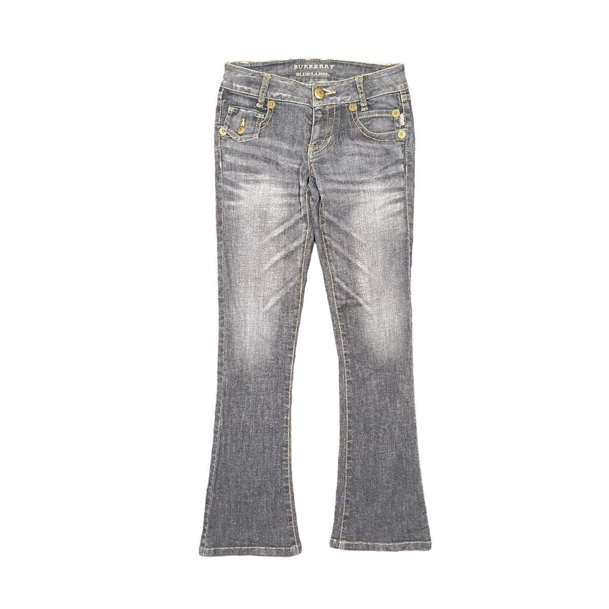 Burberry Burberry Blue Label Flare Charcoal Washed Denim Jeans Size US 27 - 1 Thumbnail