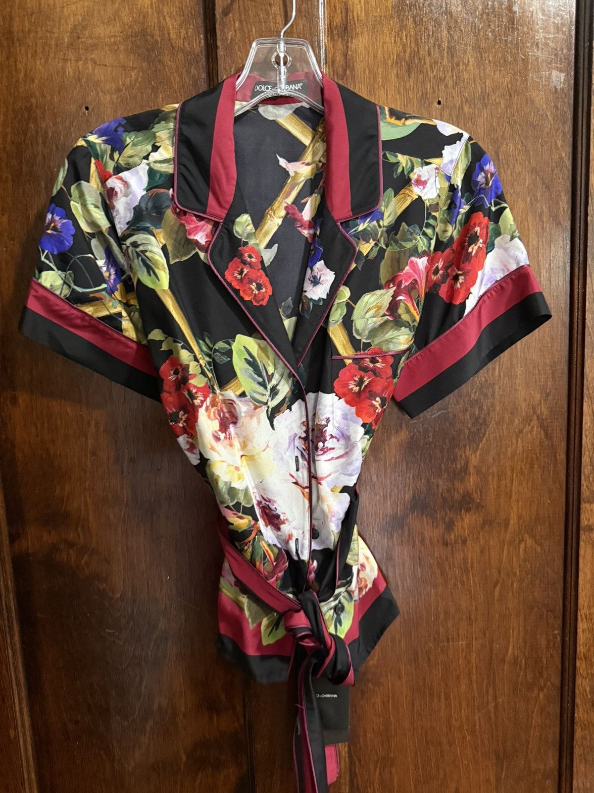 Dolce & Gabbana Dolce & Gabbana floral-print belted silk shirt Size XS / US 0-2 / IT 36-38 - 1 Thumbnail