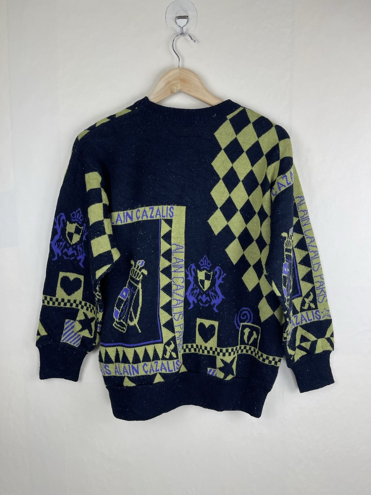 Designer × Vintage VINTAGE ALAIN CAZALIS PARIS FULL PRINTED KNIT SWEATSHIRT Size US M / EU 48-50 / 2 - 2 Thumbnail