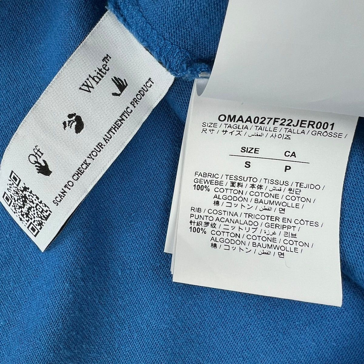 Off-White Off-White Rubber Diagonal Blue T Shirt Size US S / EU 44-46 / 1 - 6 Thumbnail