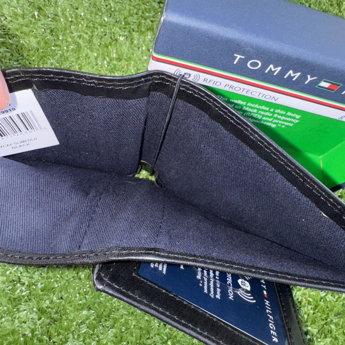 Tommy Hilfiger × Vintage Tommy Hilfiger Black Genuine Leather Bi-Fold Wallet Size ONE SIZE - 8 Thumbnail