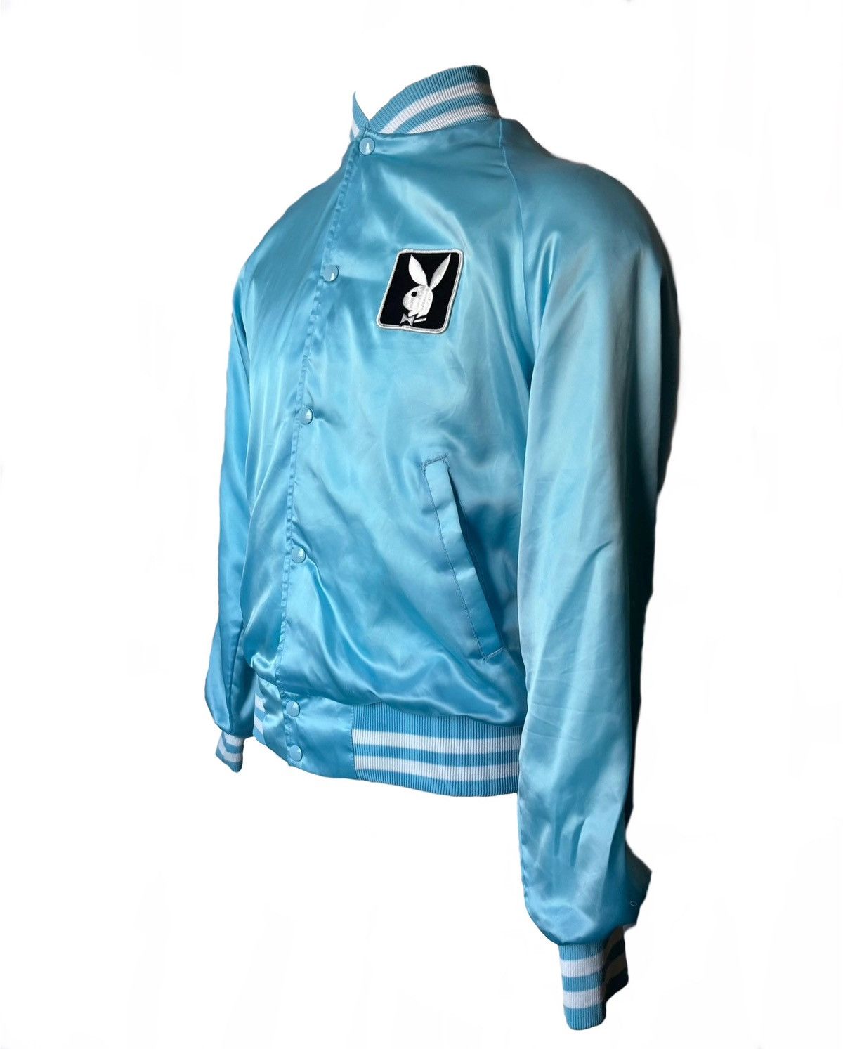 Playboy Satin Varsity Bomber Westark USA Sz M Vintage Playboy Jacket Size US M / EU 48-50 / 2 - 2 Thumbnail