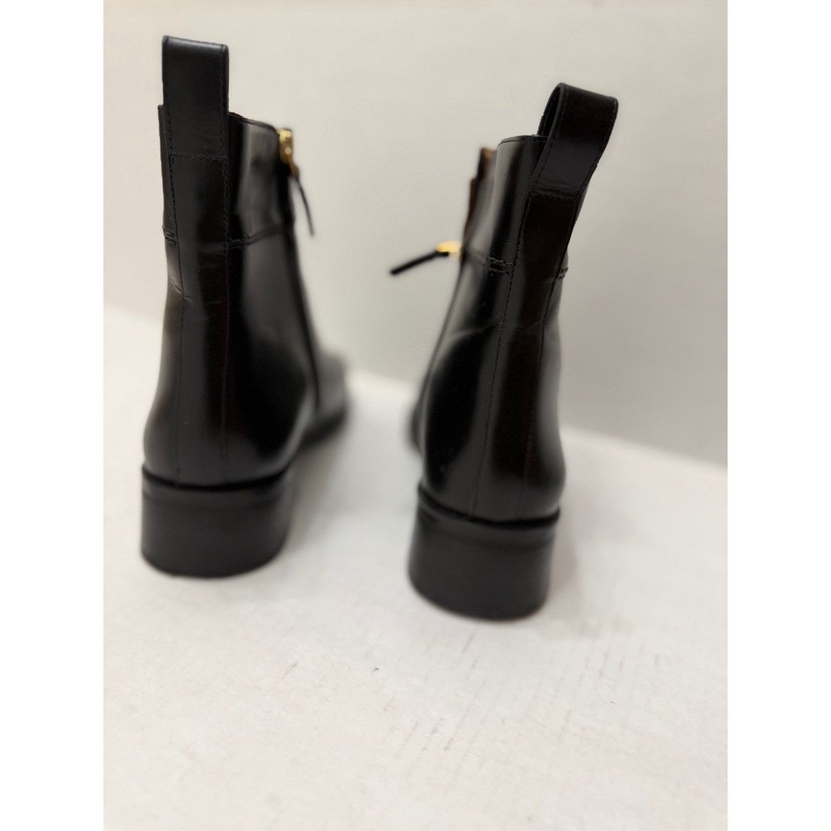 Tory Burch TORY BURCH LOGO BLACK LEATHER ANKLE BOOTS Size US 10 / IT 40 - 20 Thumbnail