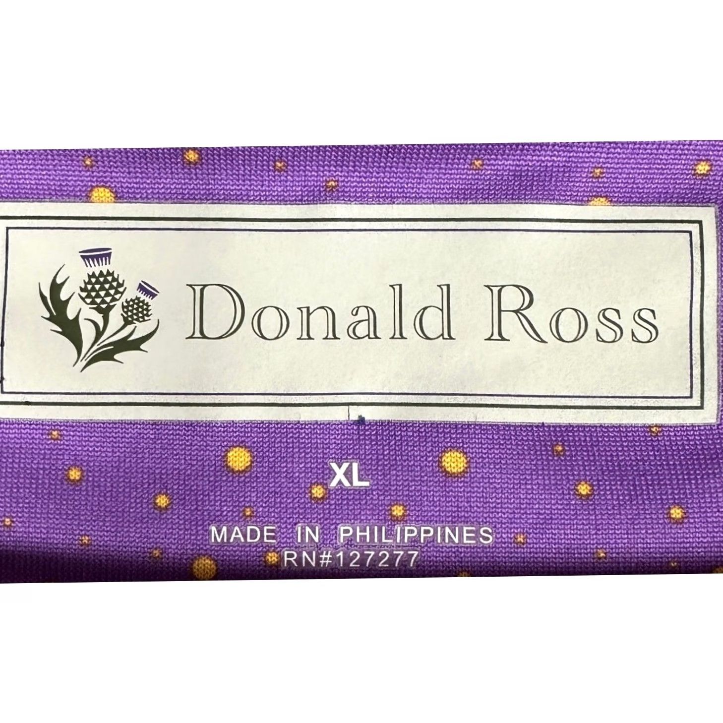 Vintage Donald Ross Polo Shirt Mens XL Purple Yellow Micro Dot Performance Golf Size US XL / EU 56 / 4 - 4 Thumbnail