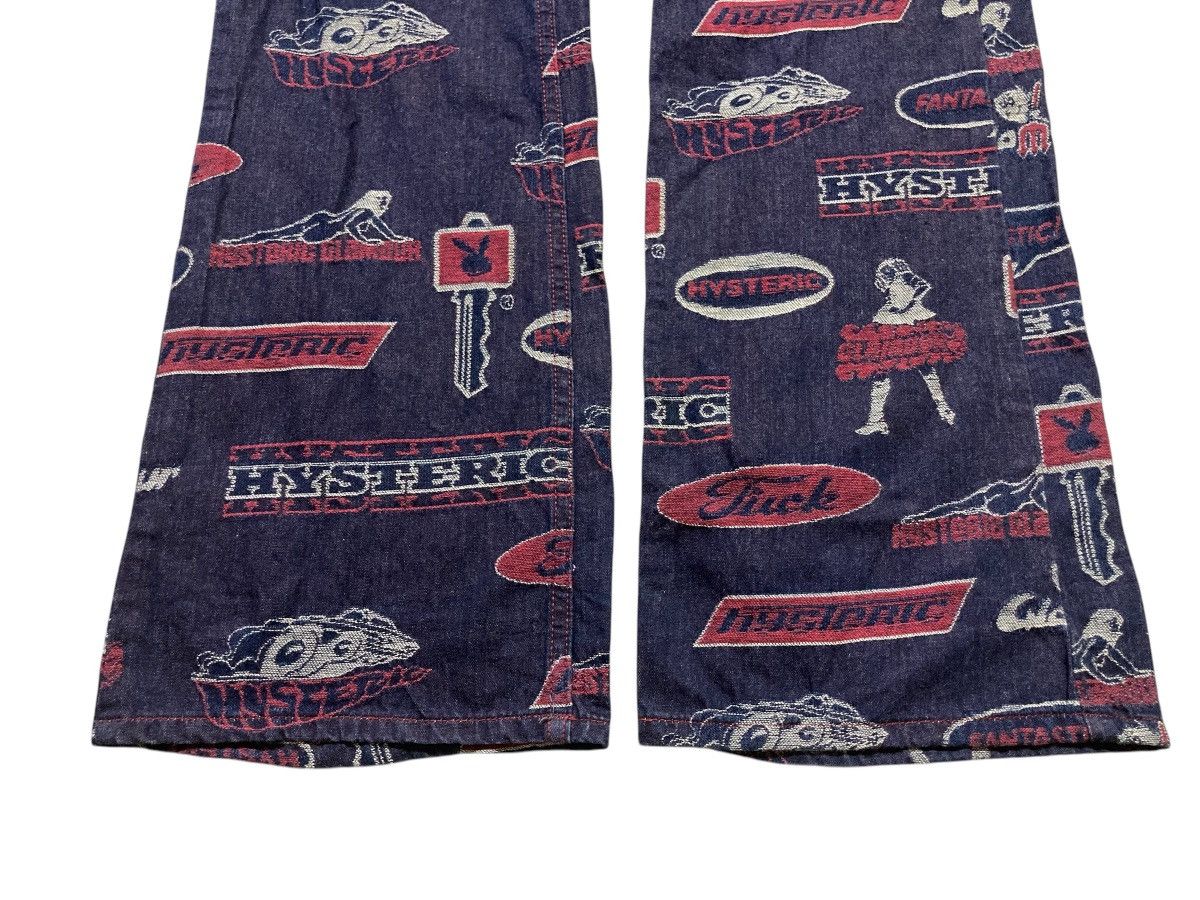 Hysteric Glamour × Vintage Hysteric Glamour Full Print Logo Flare Denim Pants Size 30" / US 8 / IT 44 - 10 Thumbnail