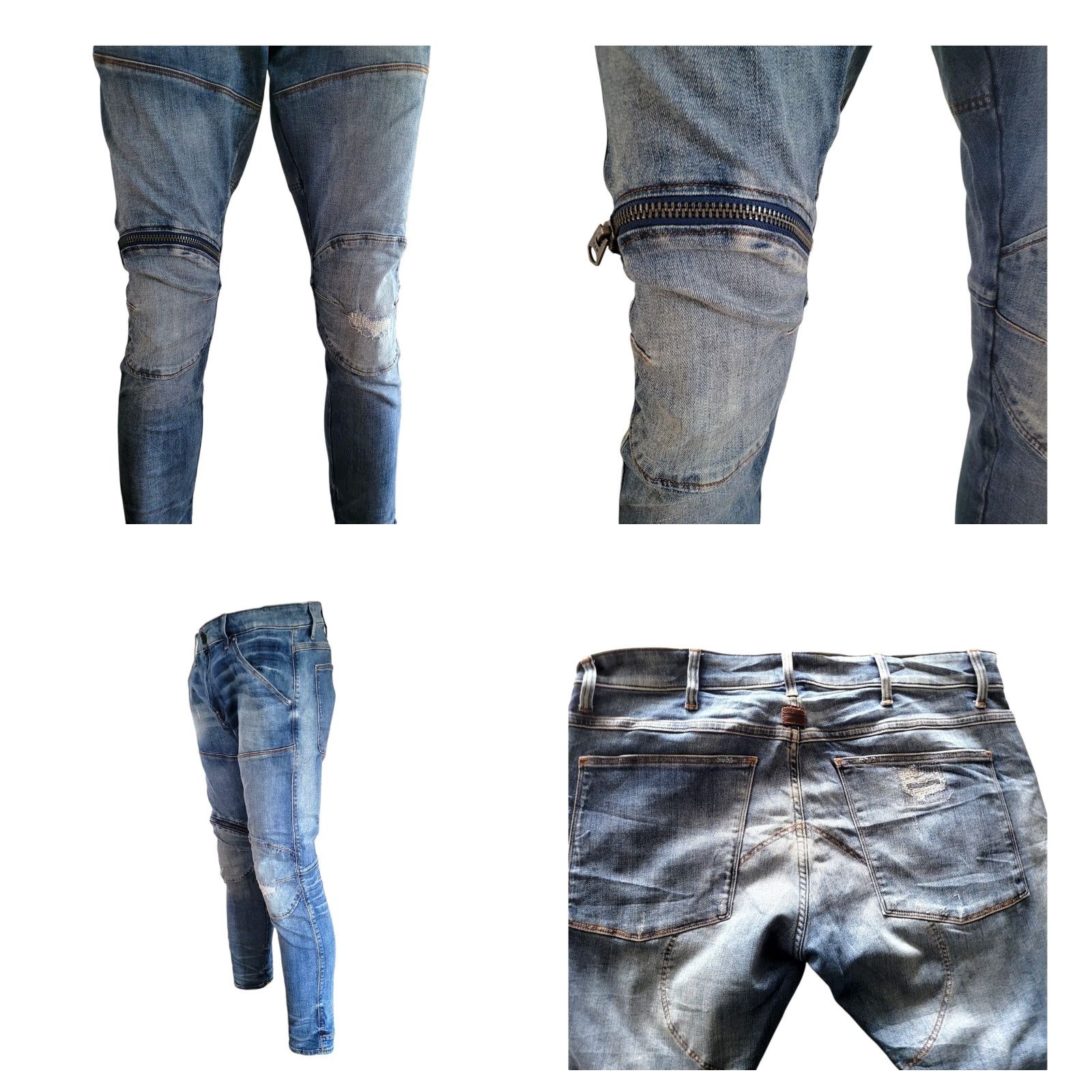 G-Star G-Star RAW 5620 3D Zip Knee Skinny Jeans – W33 L30 Mens Jeans Faded Blue 33 Skinny 3D Knee Zip Fashion 5620 3D Zip Knee (W33 L30) Mens Size US 33 - 8 Thumbnail